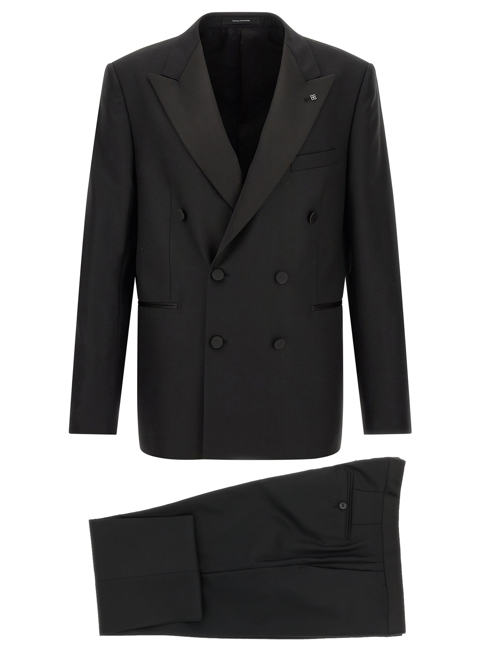 Tagliatore Black Virgin Wool Two-Piece Suit