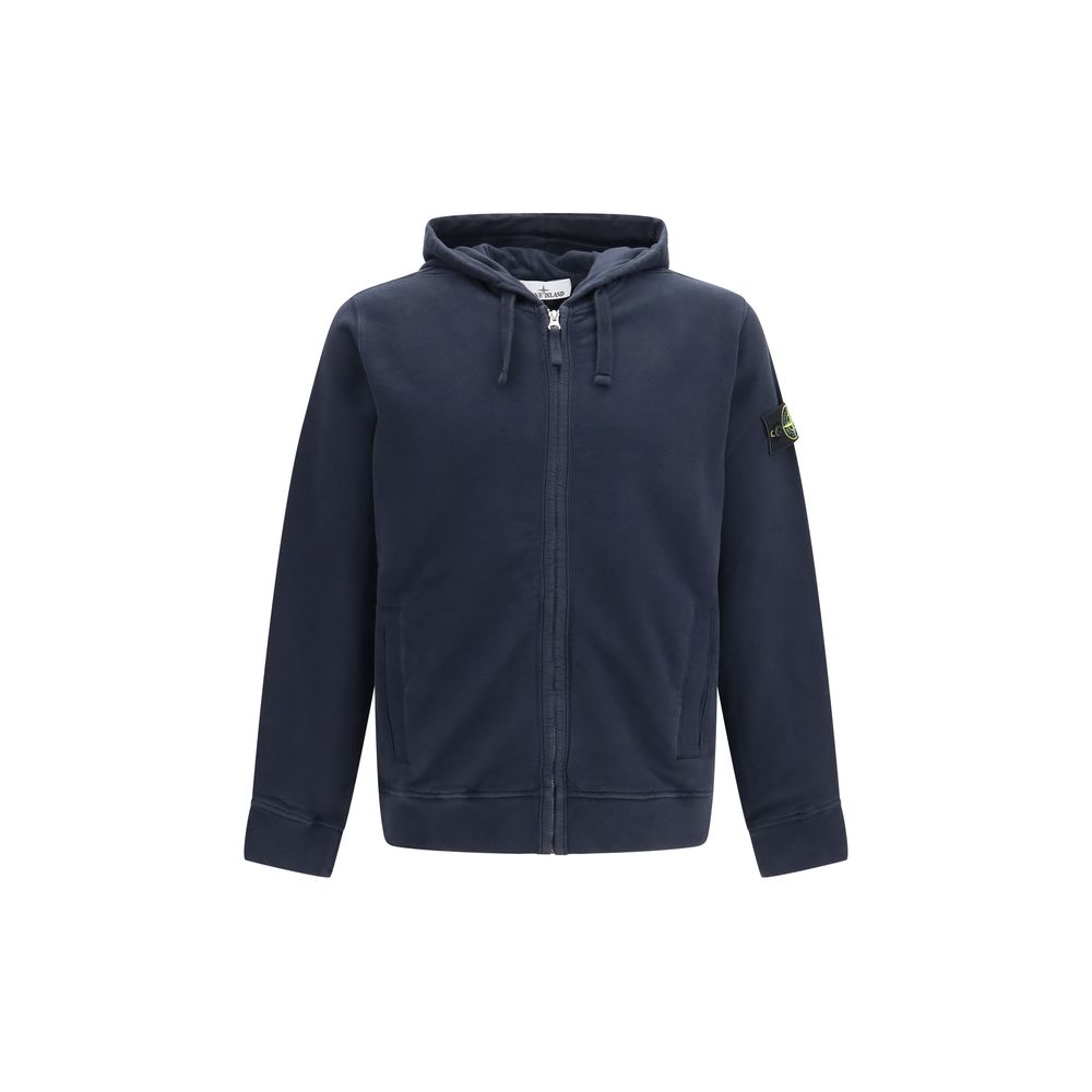 Stone Island Blue Cotton Sweatshirt
