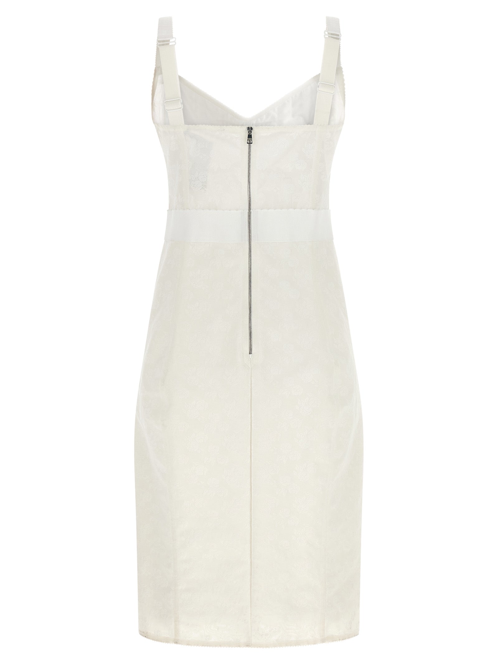 Dolce & Gabbana White Polyamide Midi Dress