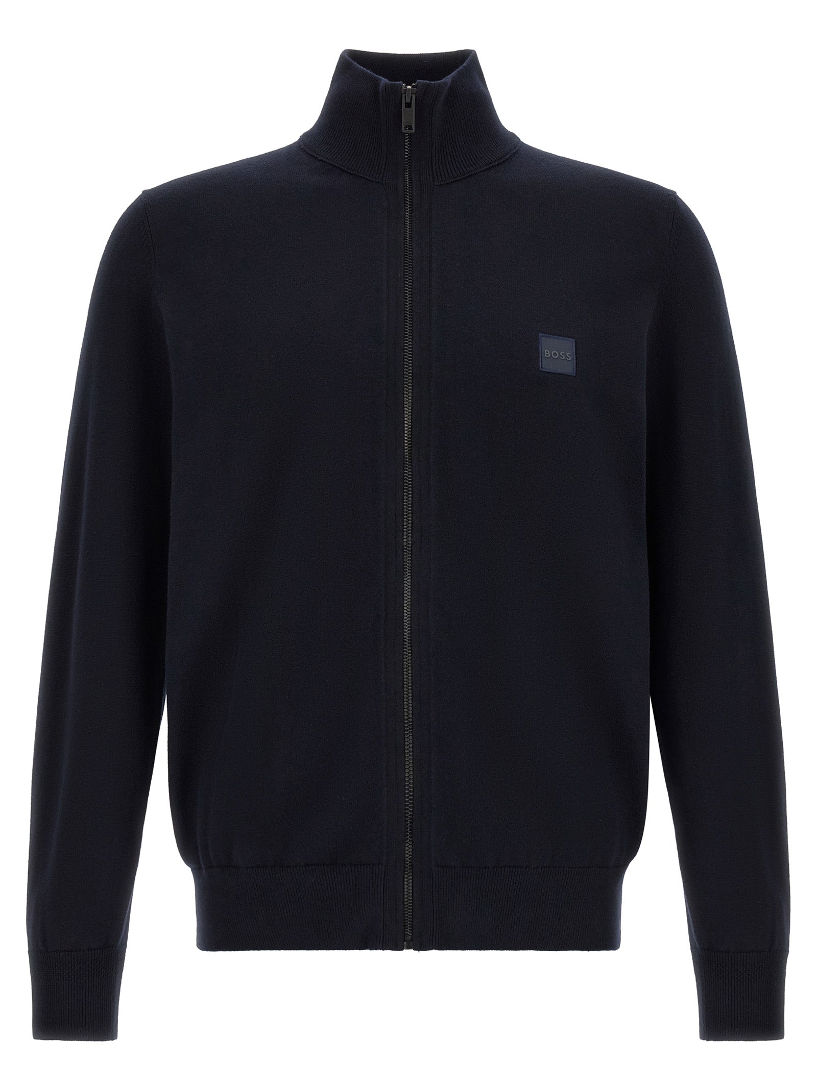 Hugo Boss Blue Cotton Cardigan