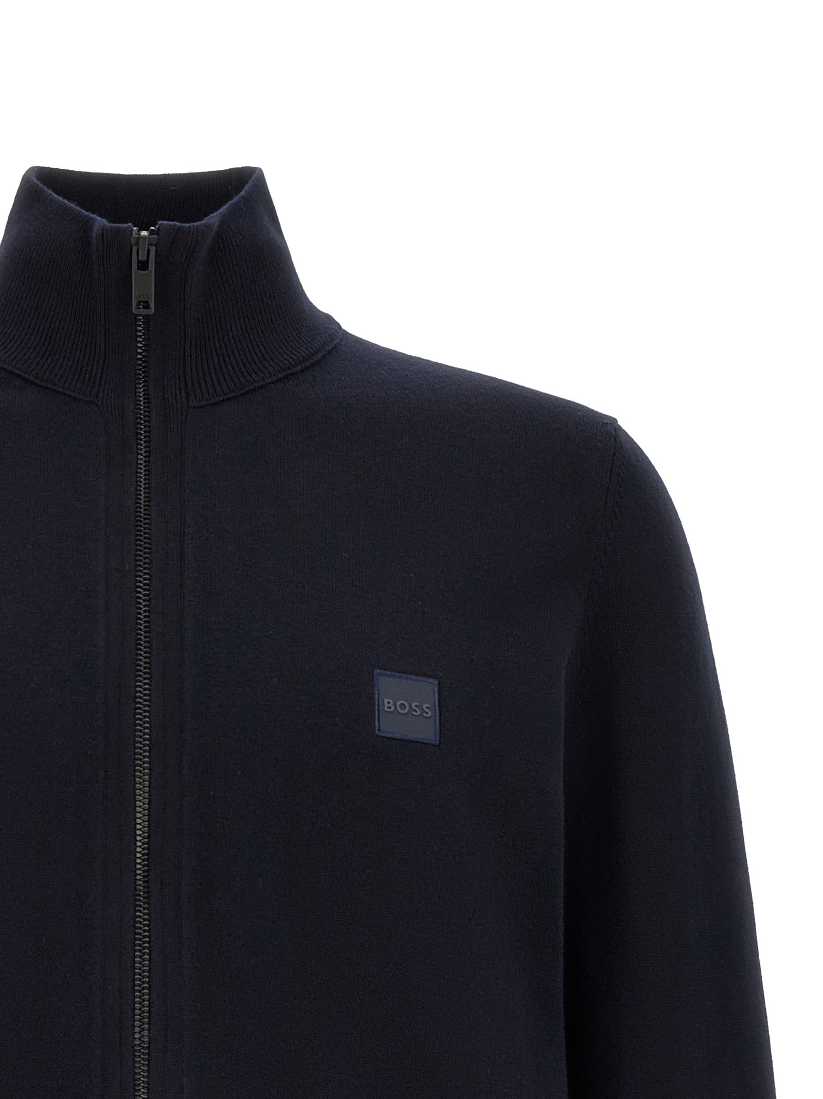 Hugo Boss Blue Cotton Cardigan