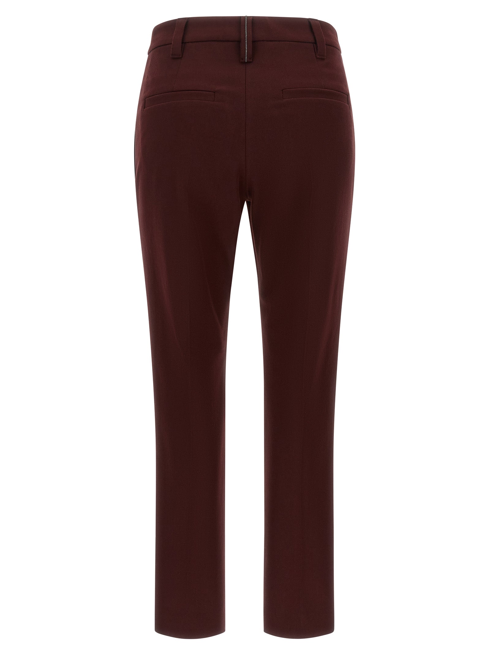 Brunello Cucinelli Bordeaux Cotton Casual Pants