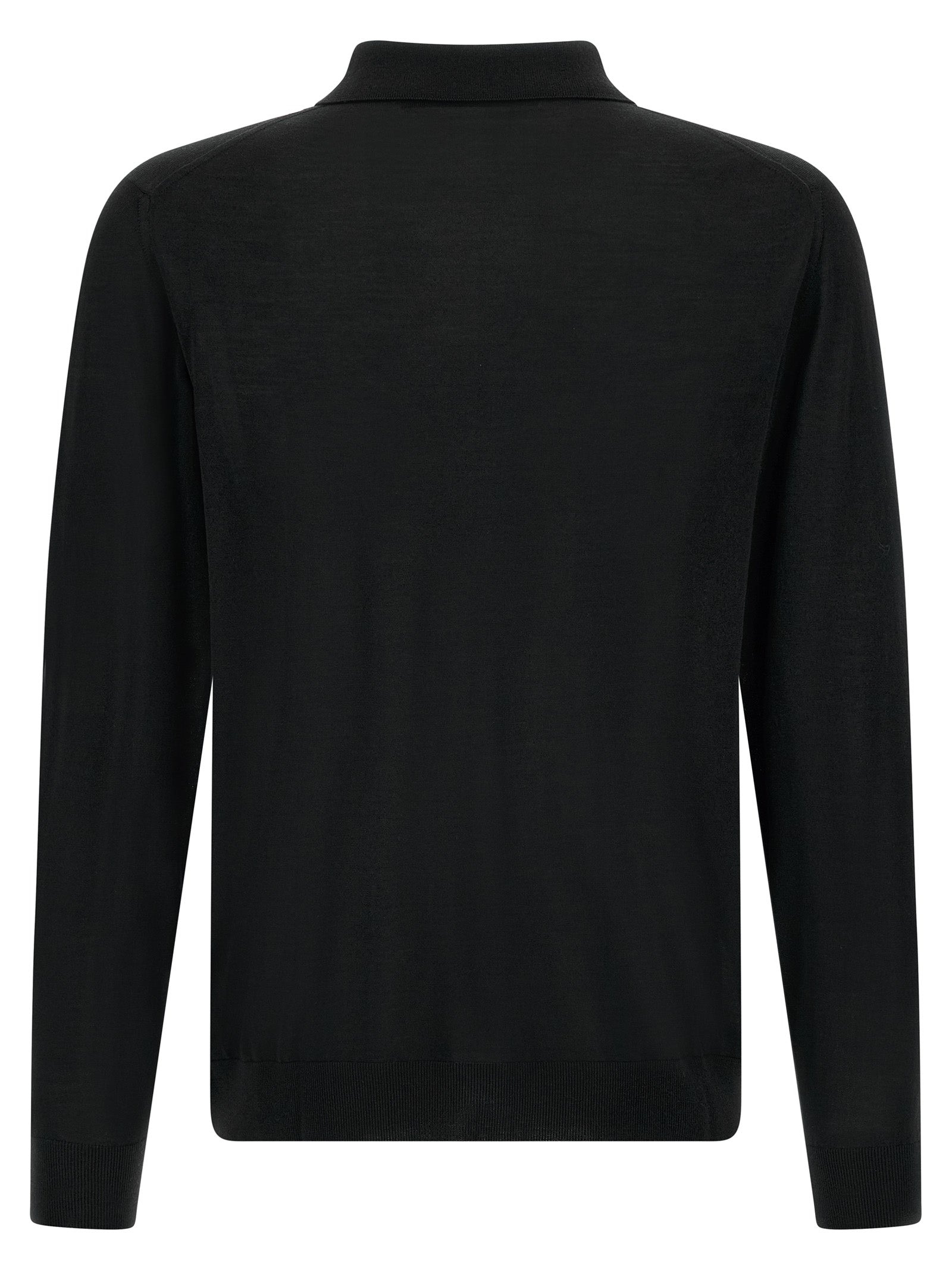 Kiton Black Wool Polo Shirt