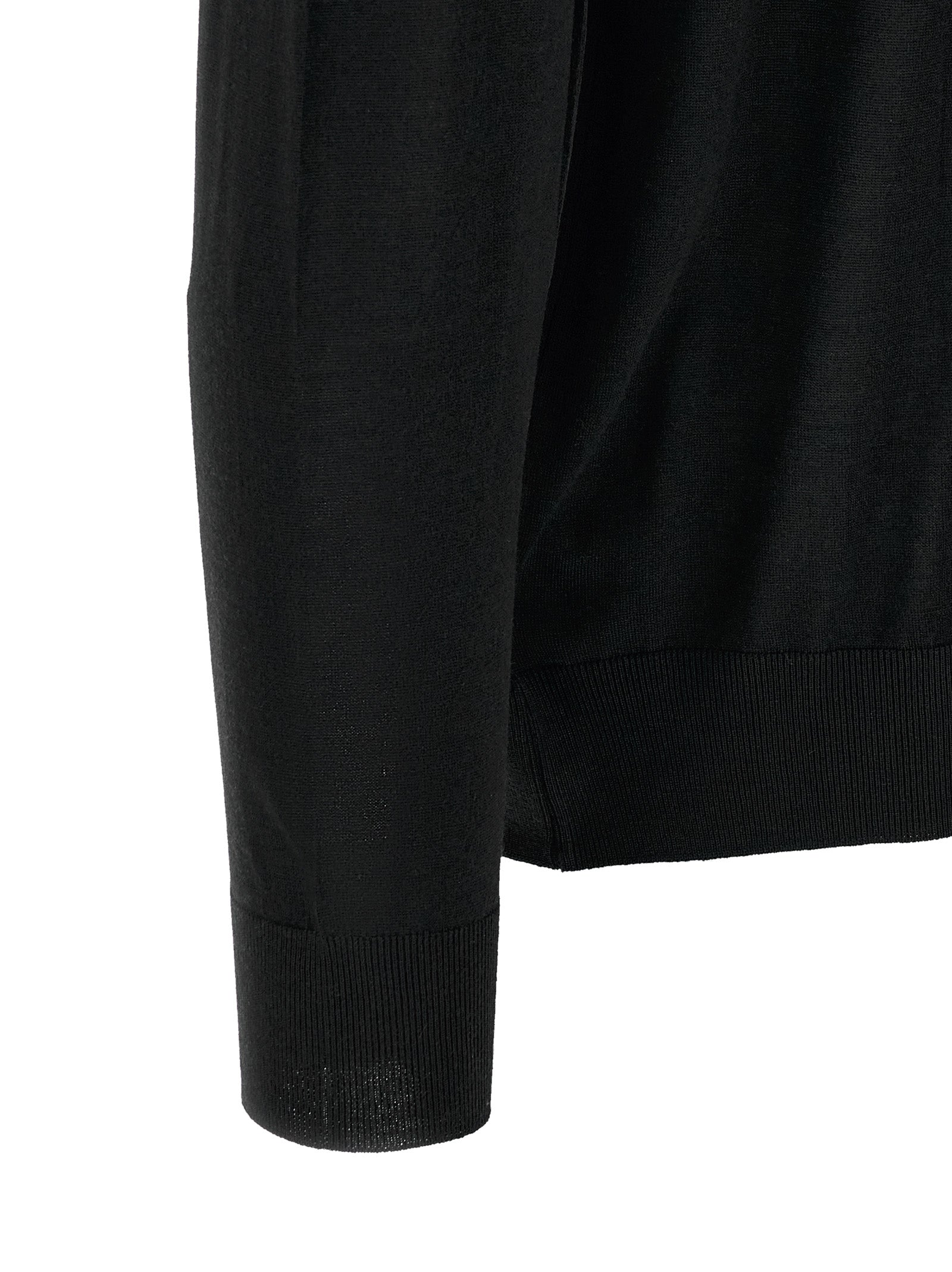 Kiton Black Wool Polo Shirt