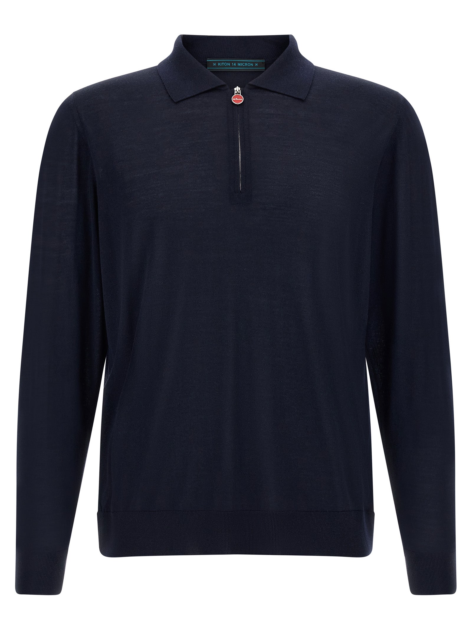 Kiton Blue Wool Polo Shirt