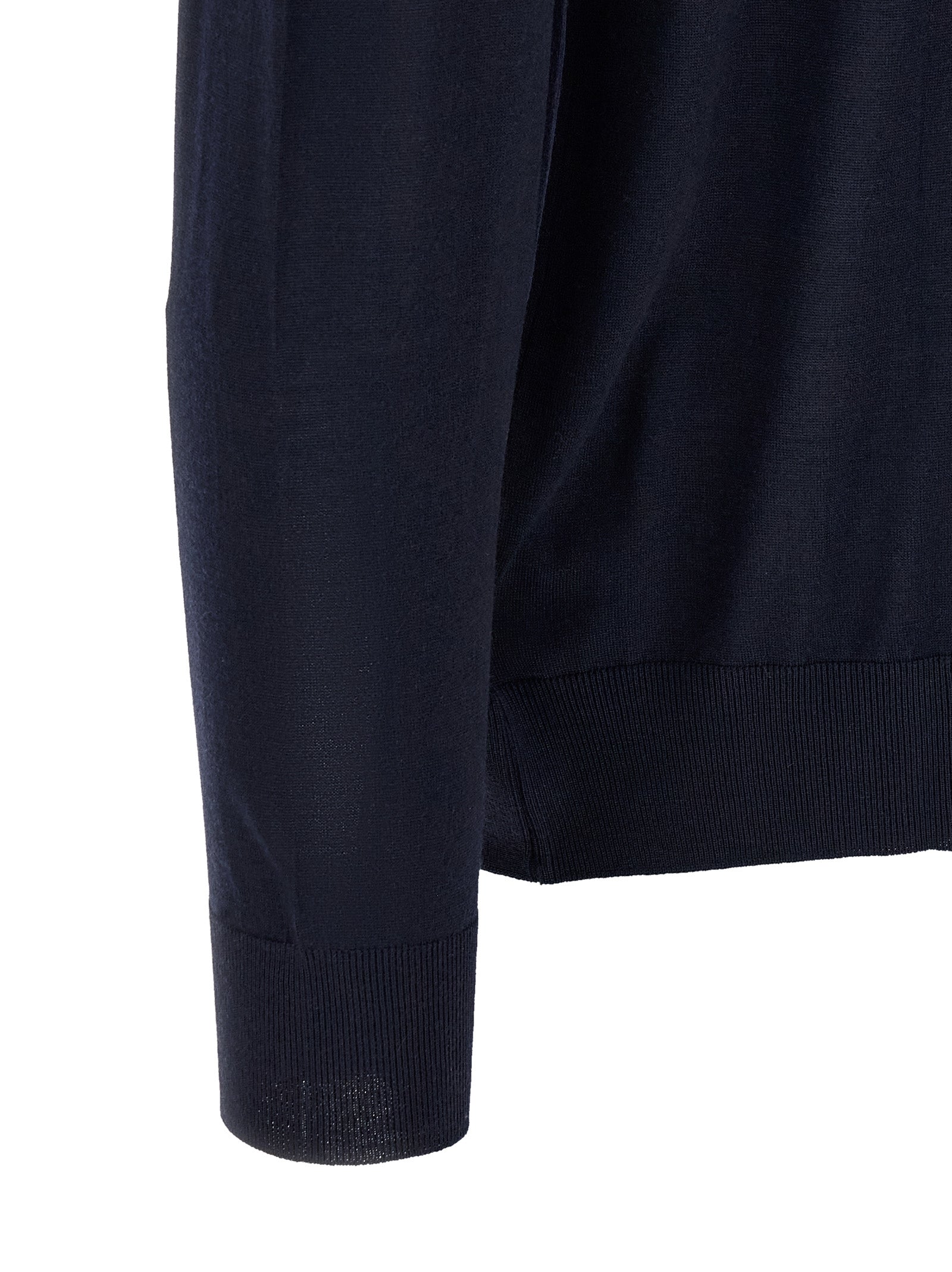 Kiton Blue Wool Polo Shirt