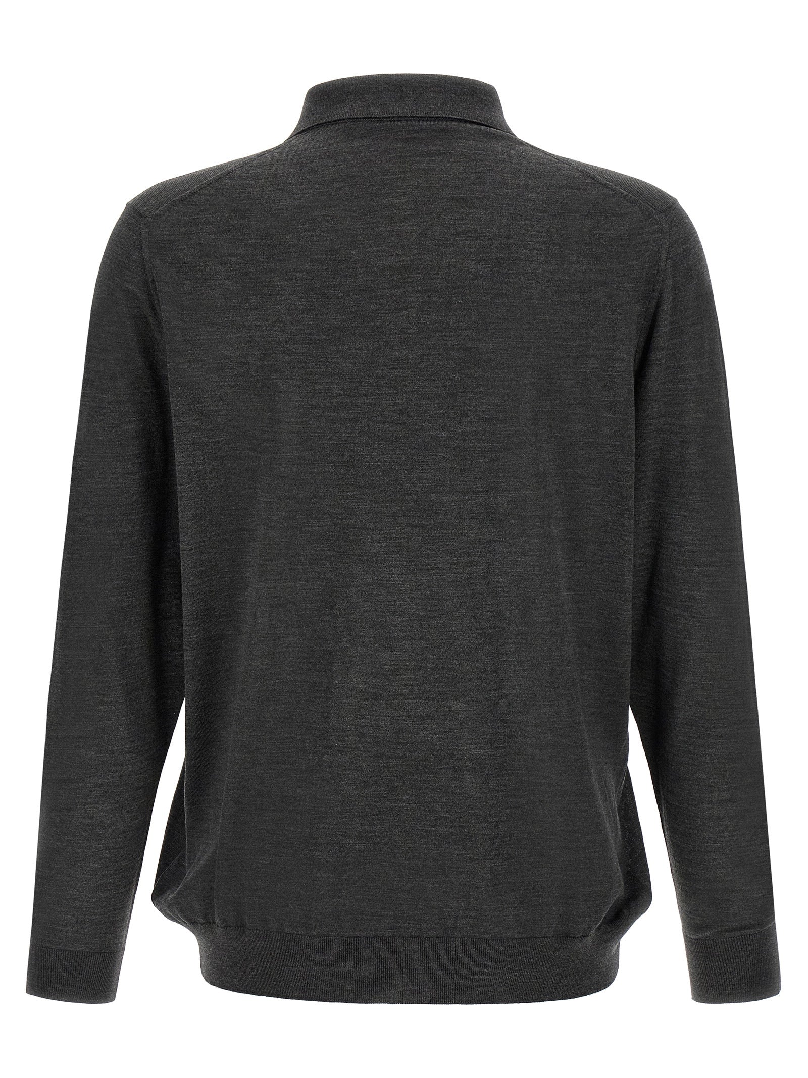 Kiton Gray Wool Polo Shirt