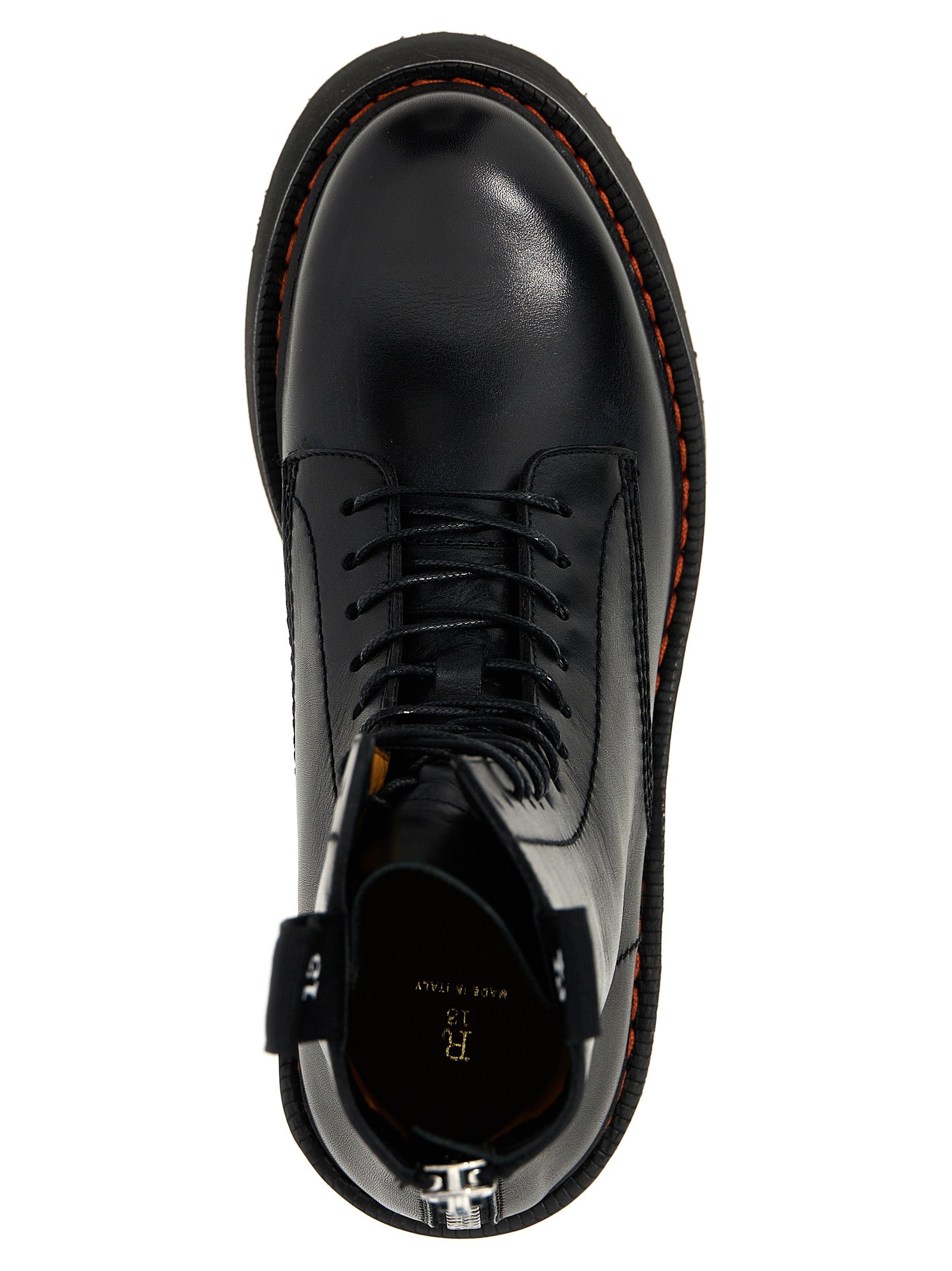 R13 Black Cowhide Lace-Up Boots