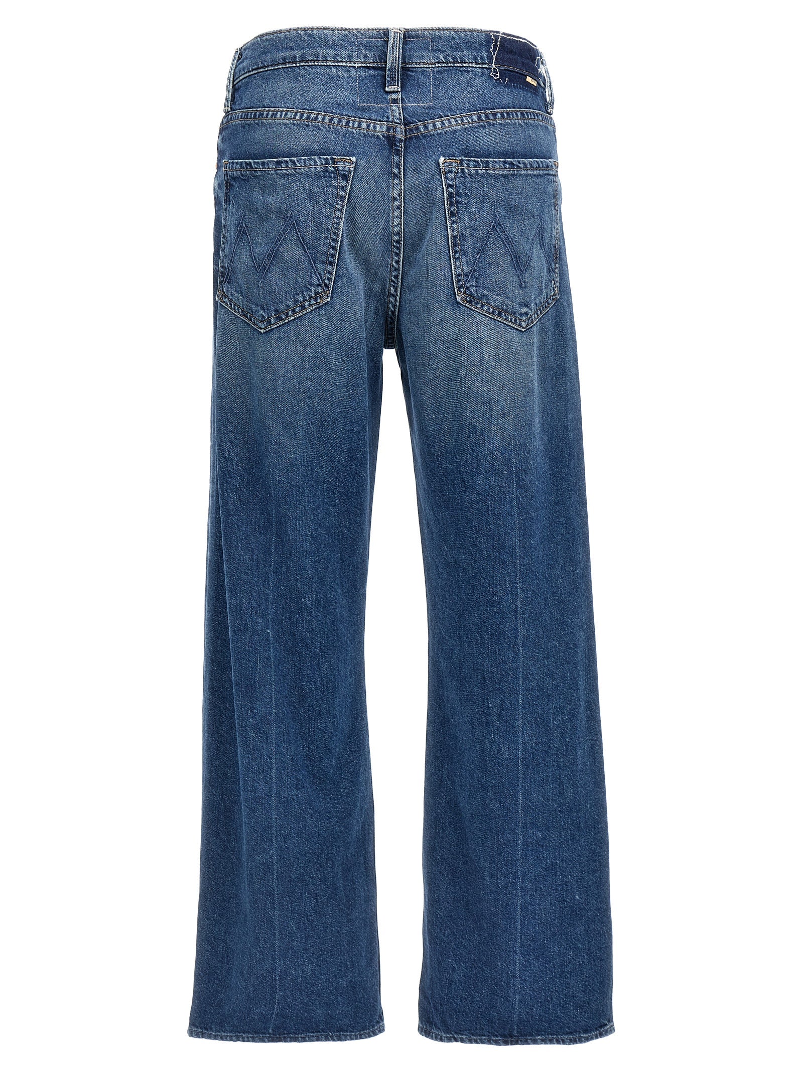 Mother Denim Blue Cotton Straight-Leg Jeans