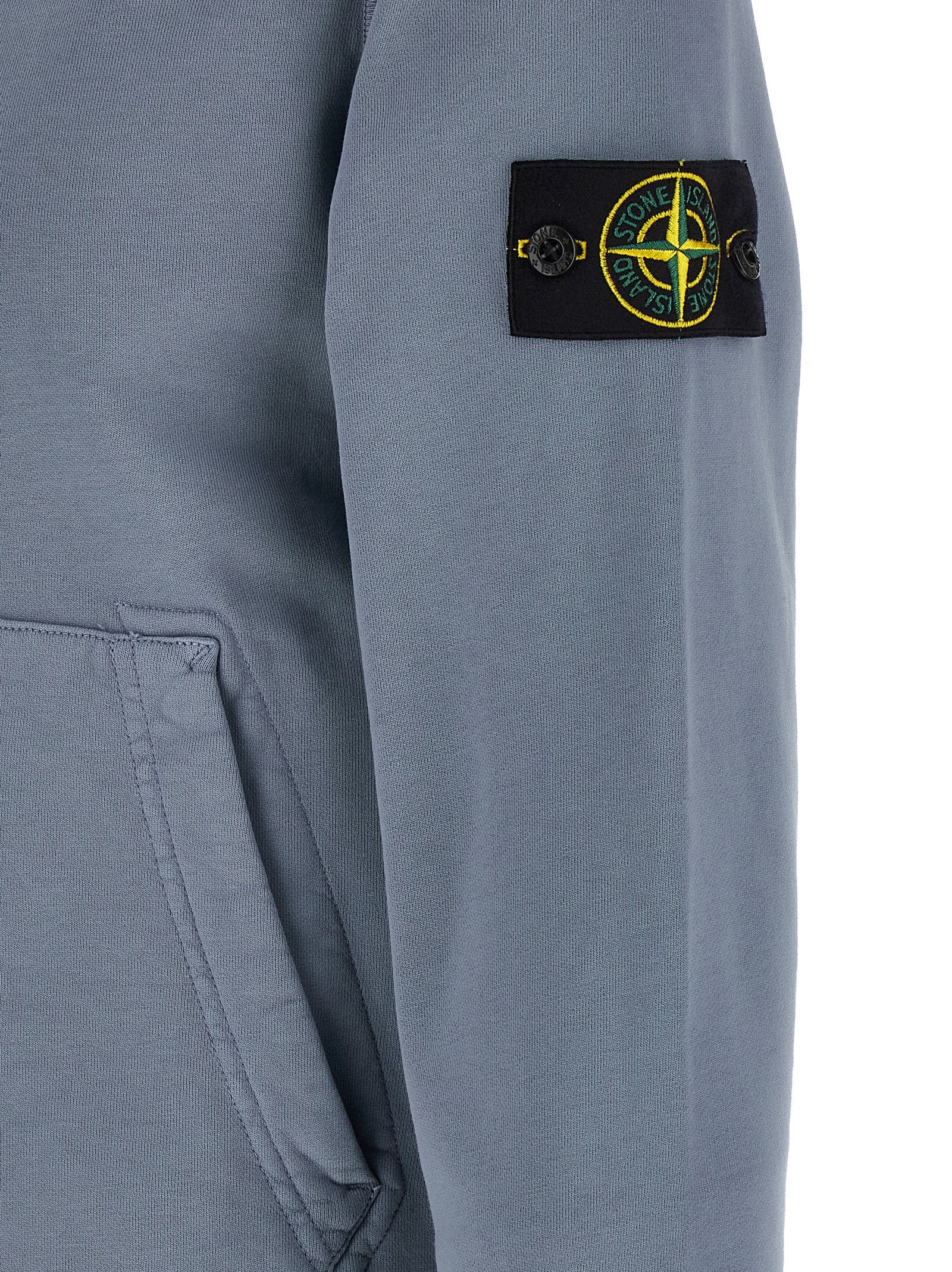 Stone Island Blue Cotton Sweatshirt