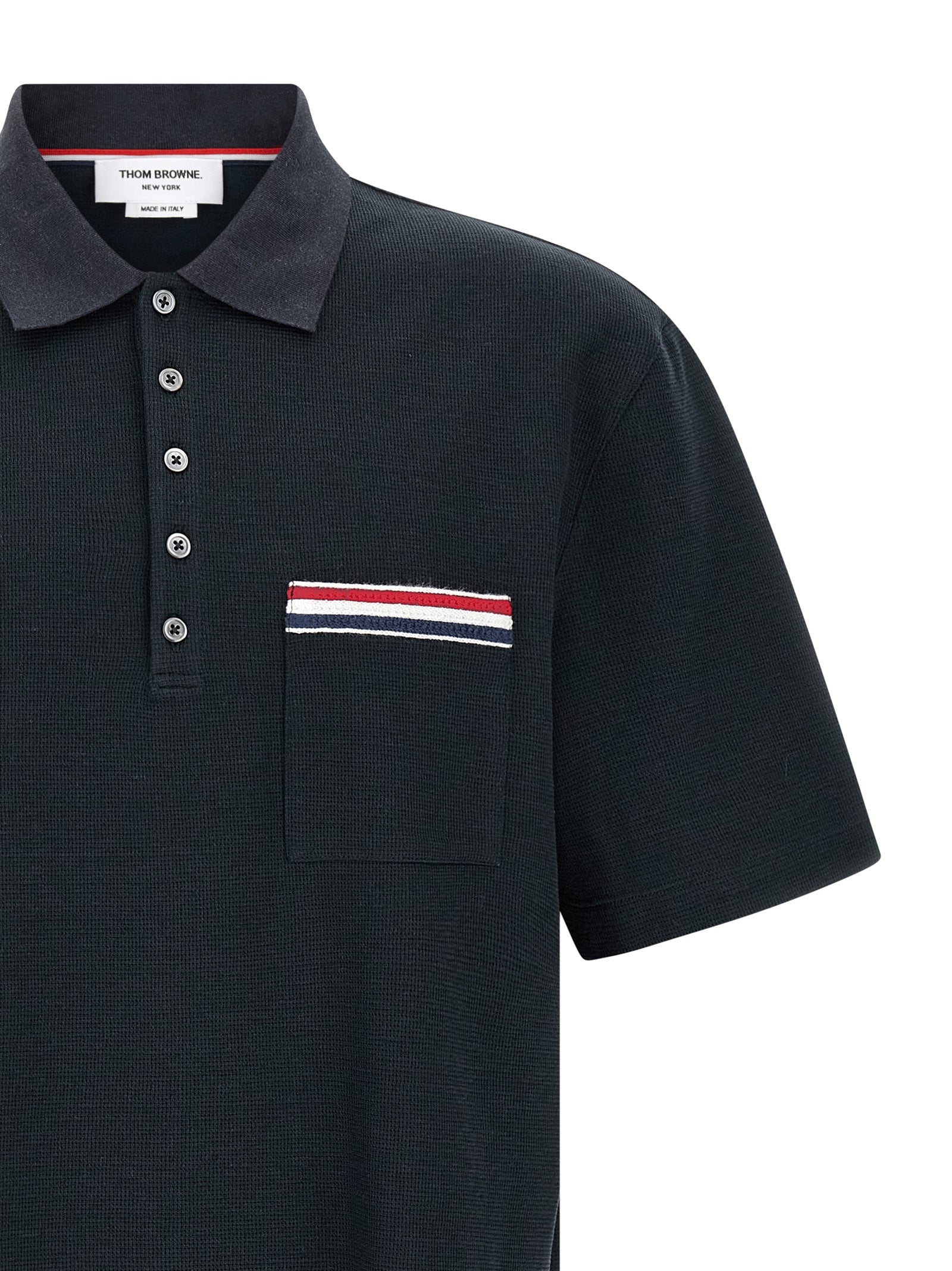 Thom Browne Blue Cotton Polo Shirt