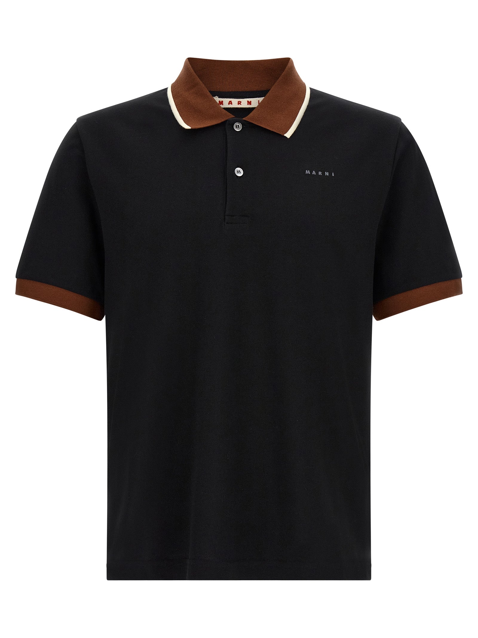 Marni Black Cotton Polo Shirt