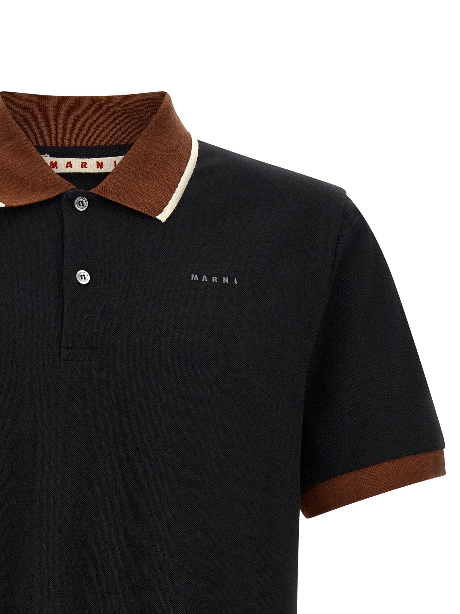 Marni Black Cotton Polo Shirt