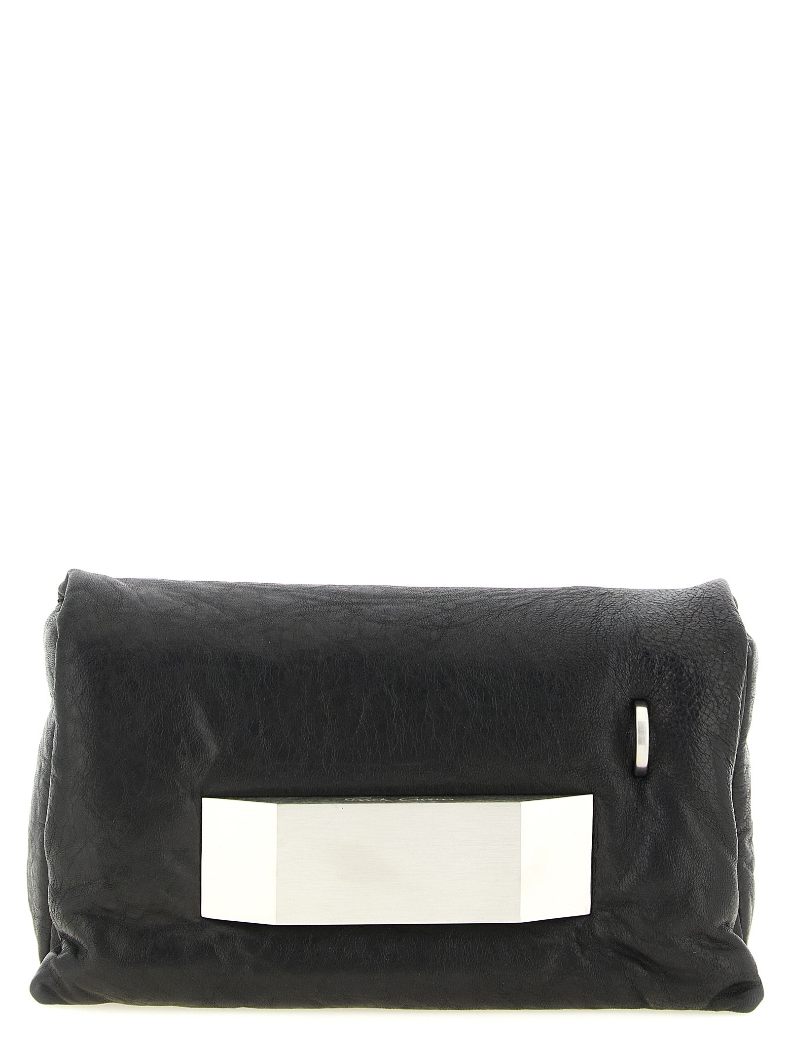 Rick Owens Black Lamb Leather Clutch Bag