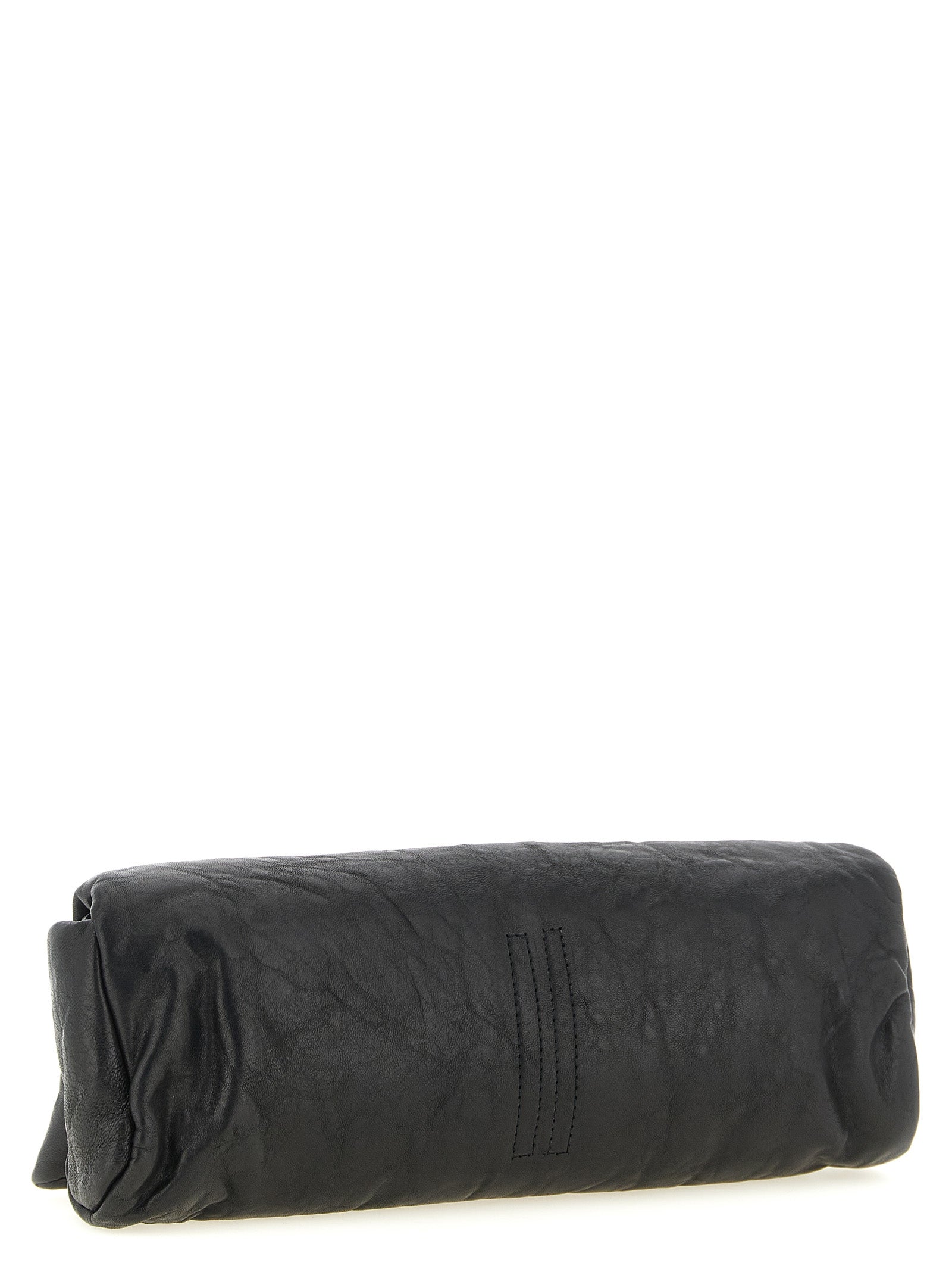 Rick Owens Black Lamb Leather Clutch Bag