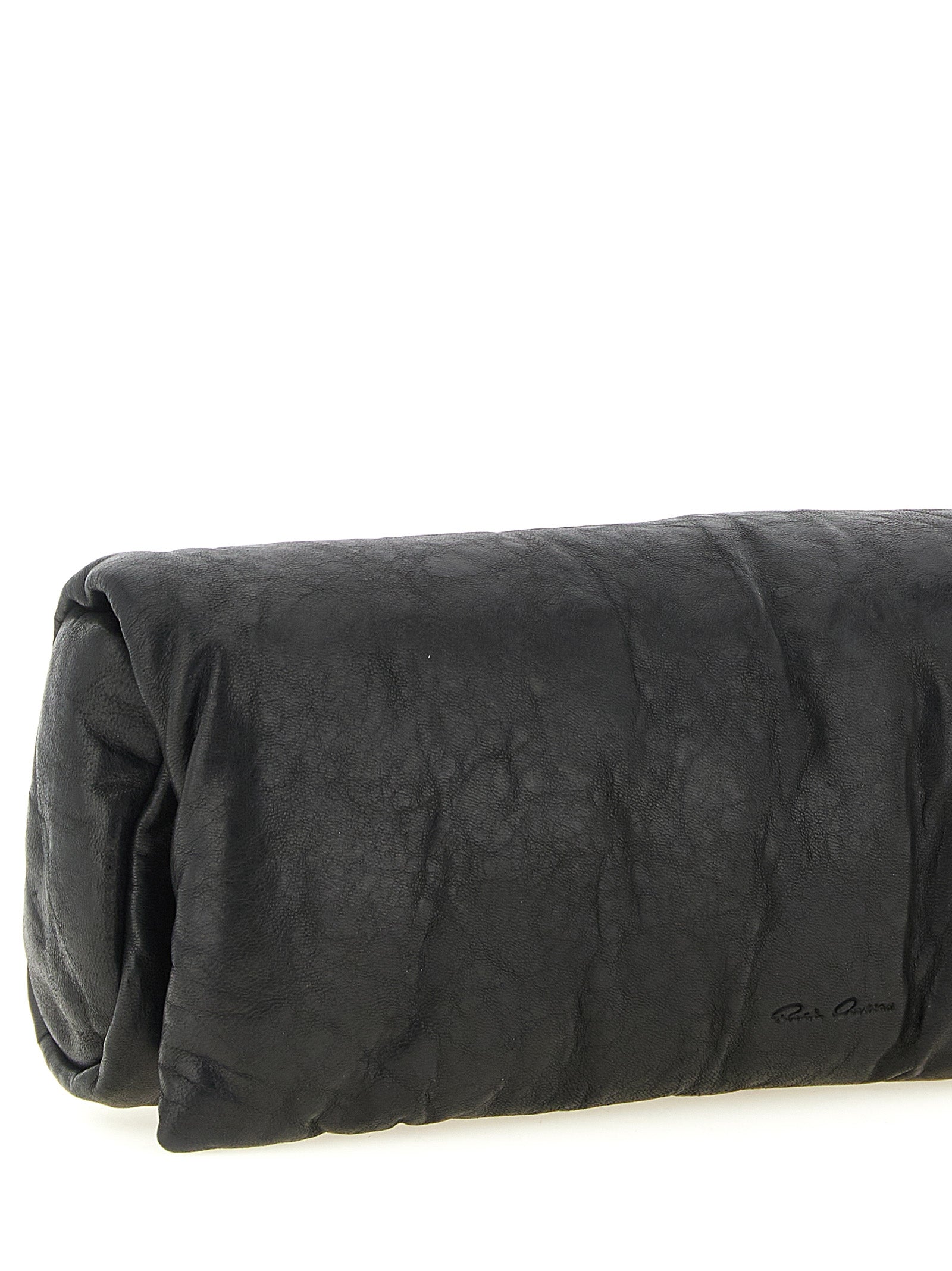 Rick Owens Black Lamb Leather Clutch Bag