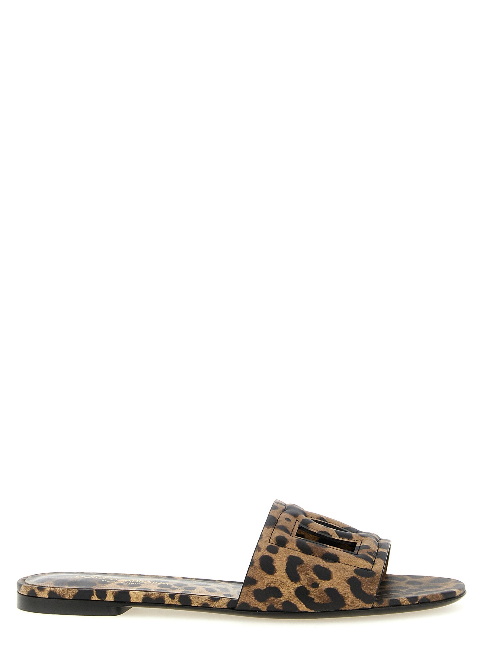 Dolce & Gabbana Brown Calfskin Slides