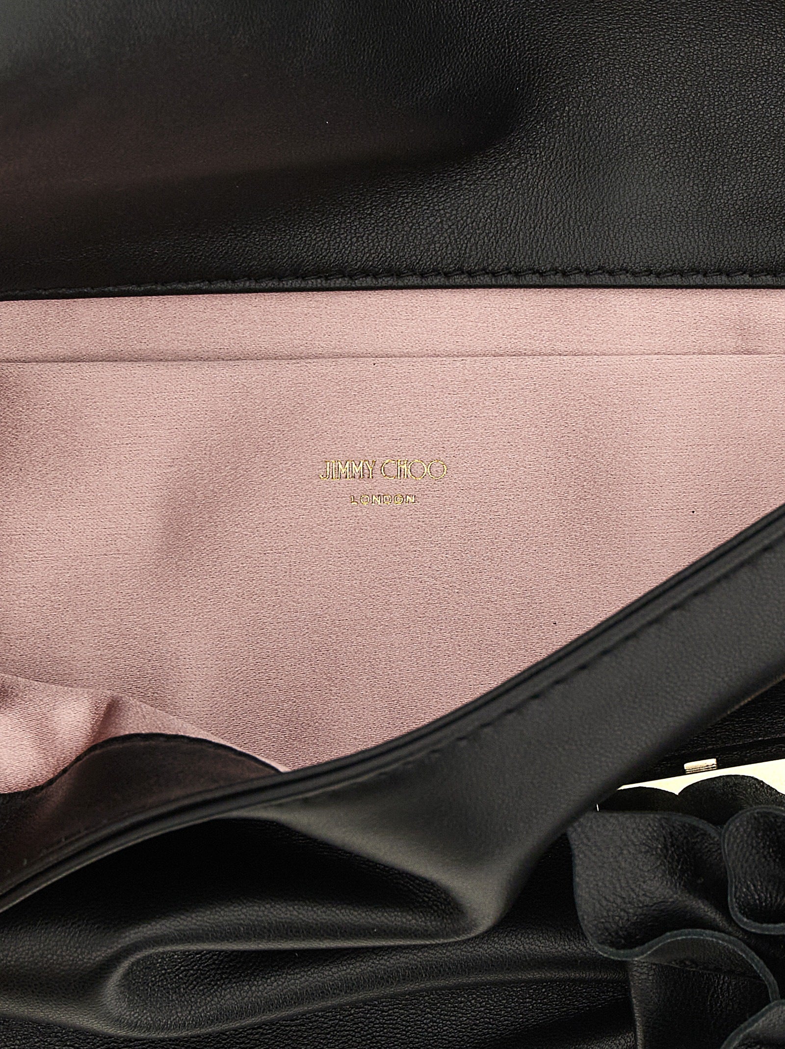 Jimmy Choo Black Lamb Leather Clutch Bag