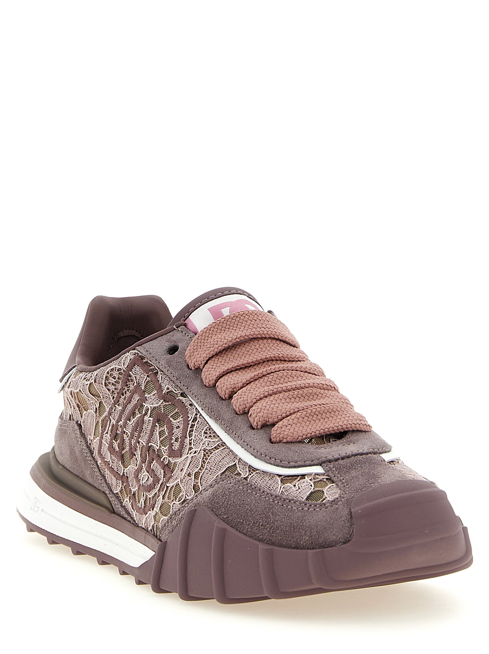 Dolce & Gabbana Purple Leather Athletic Sneakers