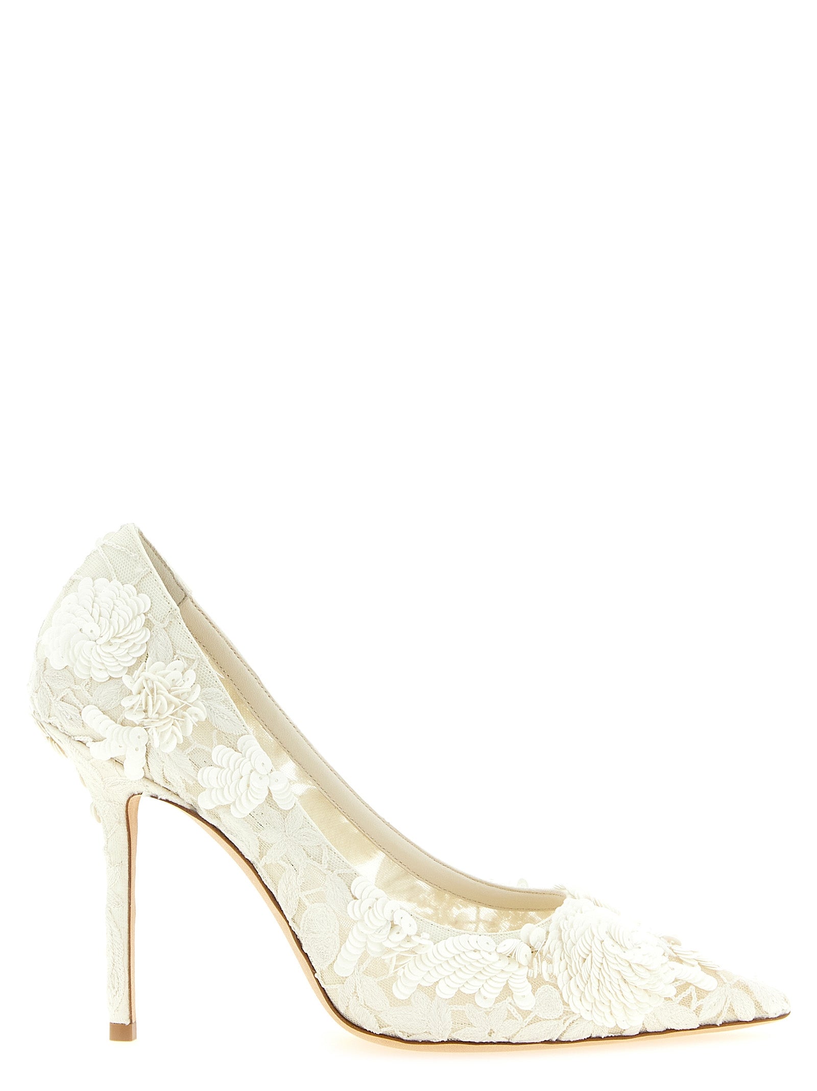 Jimmy Choo Beige Tencel High Heel Pumps