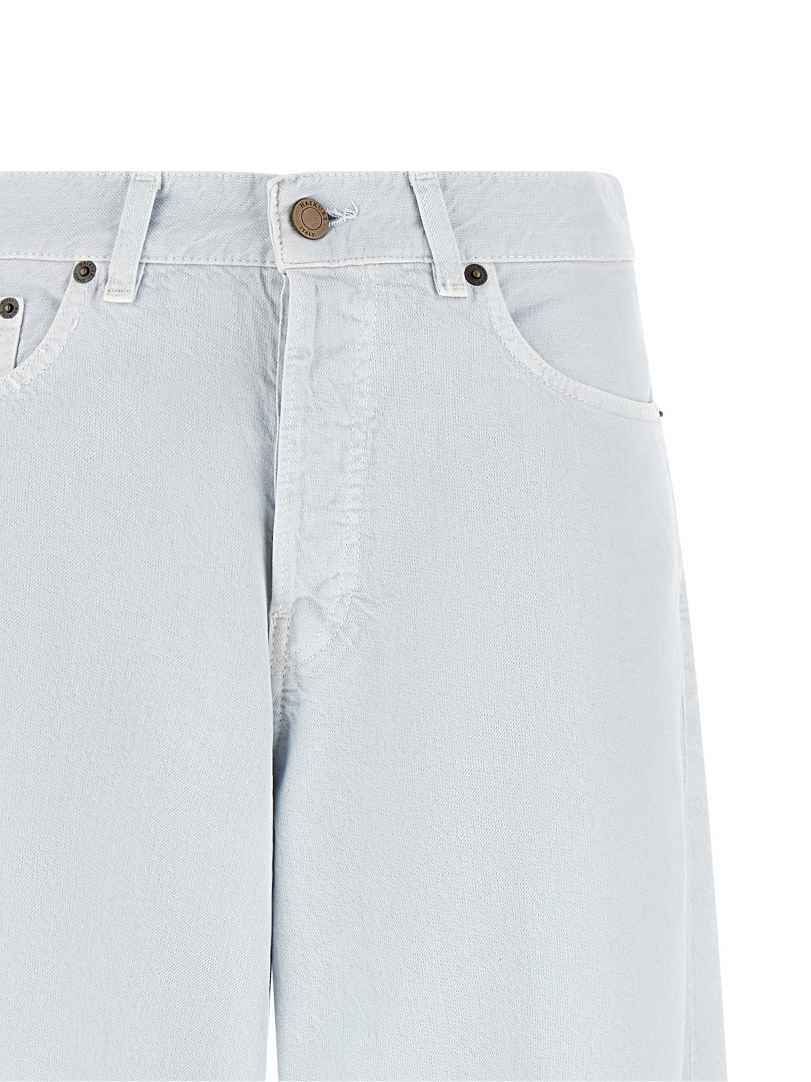 Haikure White Cotton Relaxed Fit Jeans