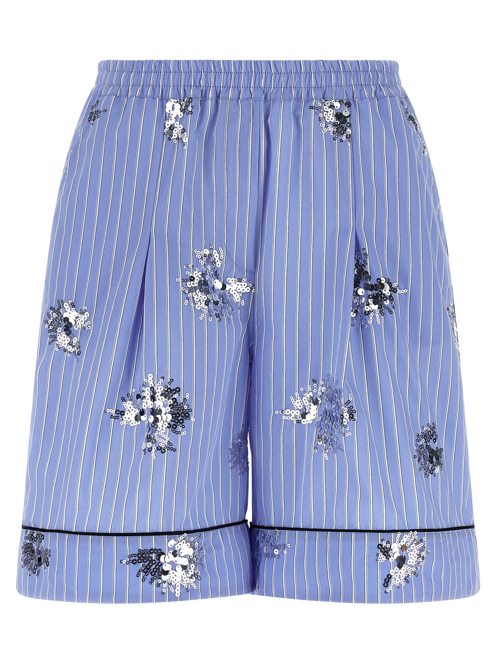LE TWINS Blue Cotton Bermuda Shorts