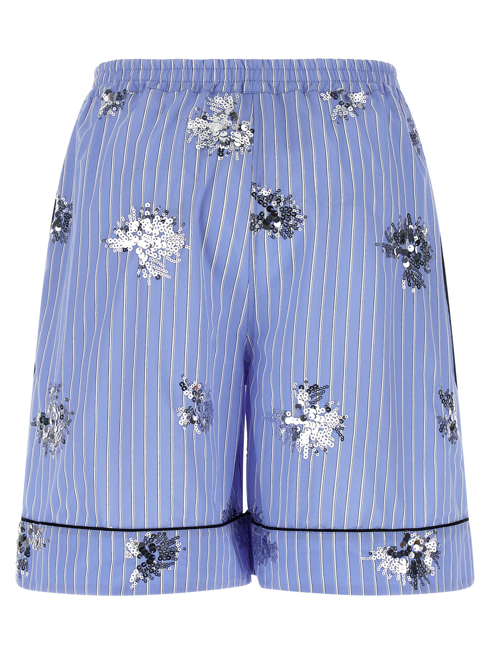 LE TWINS Blue Cotton Bermuda Shorts