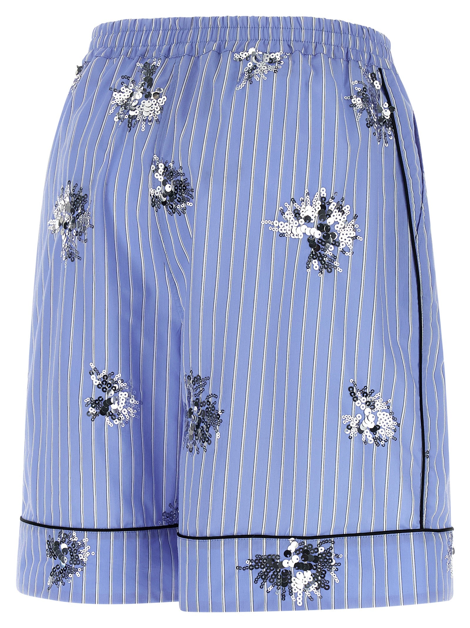 LE TWINS Blue Cotton Bermuda Shorts