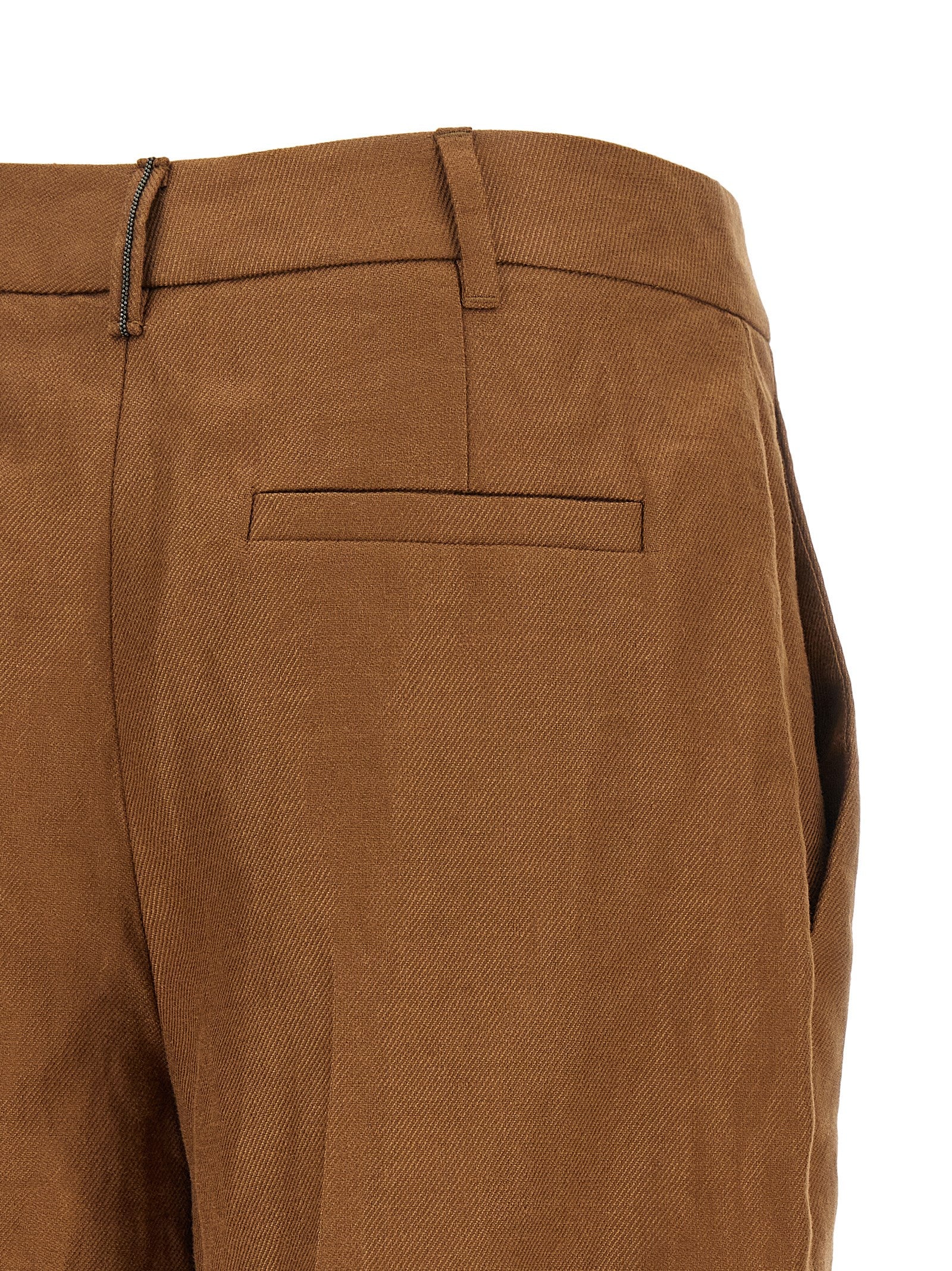 Brunello Cucinelli Brown Linen Bermuda Shorts