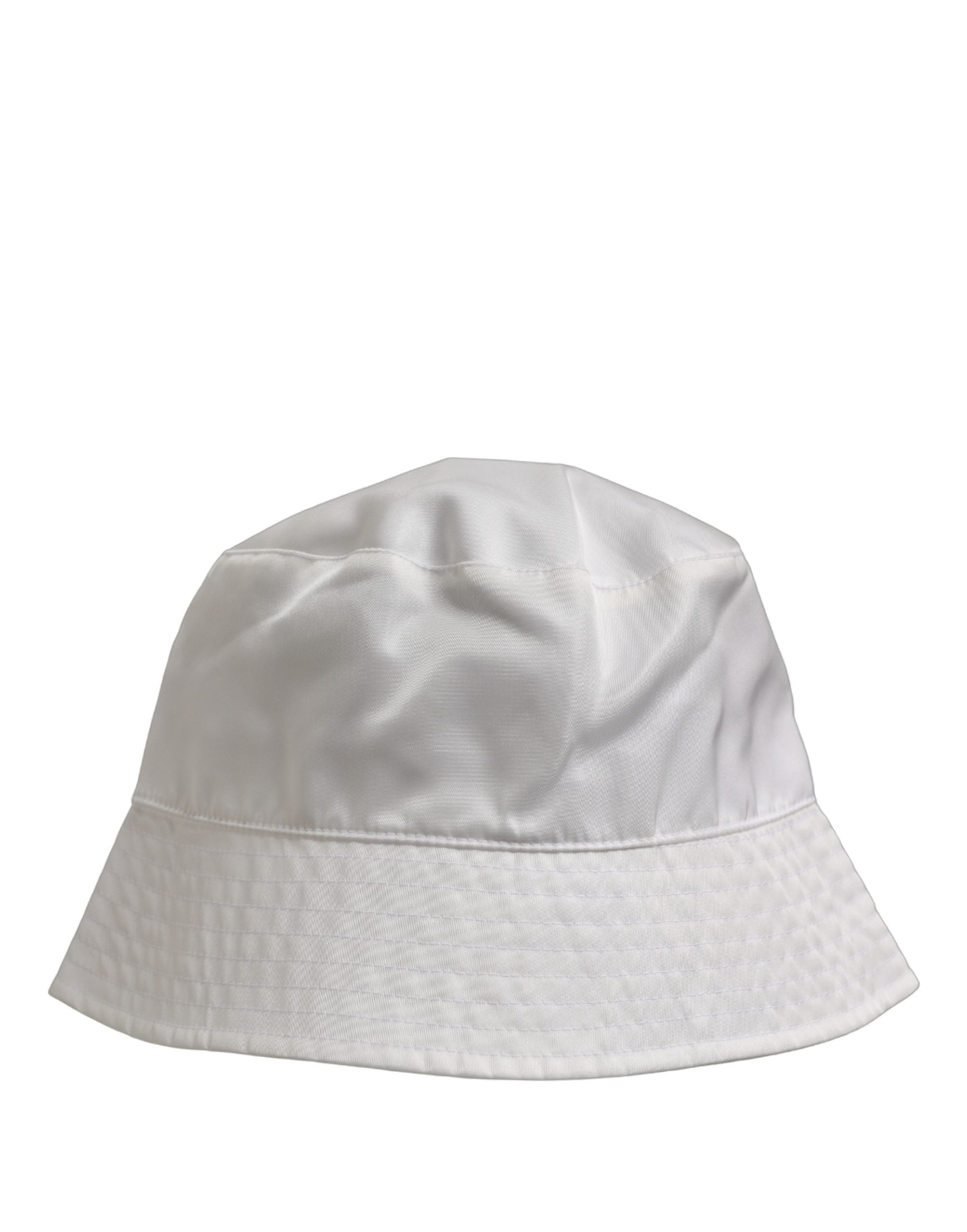 Dolce & Gabbana Men White Nylon Wide Brim Bucket Capello Hat