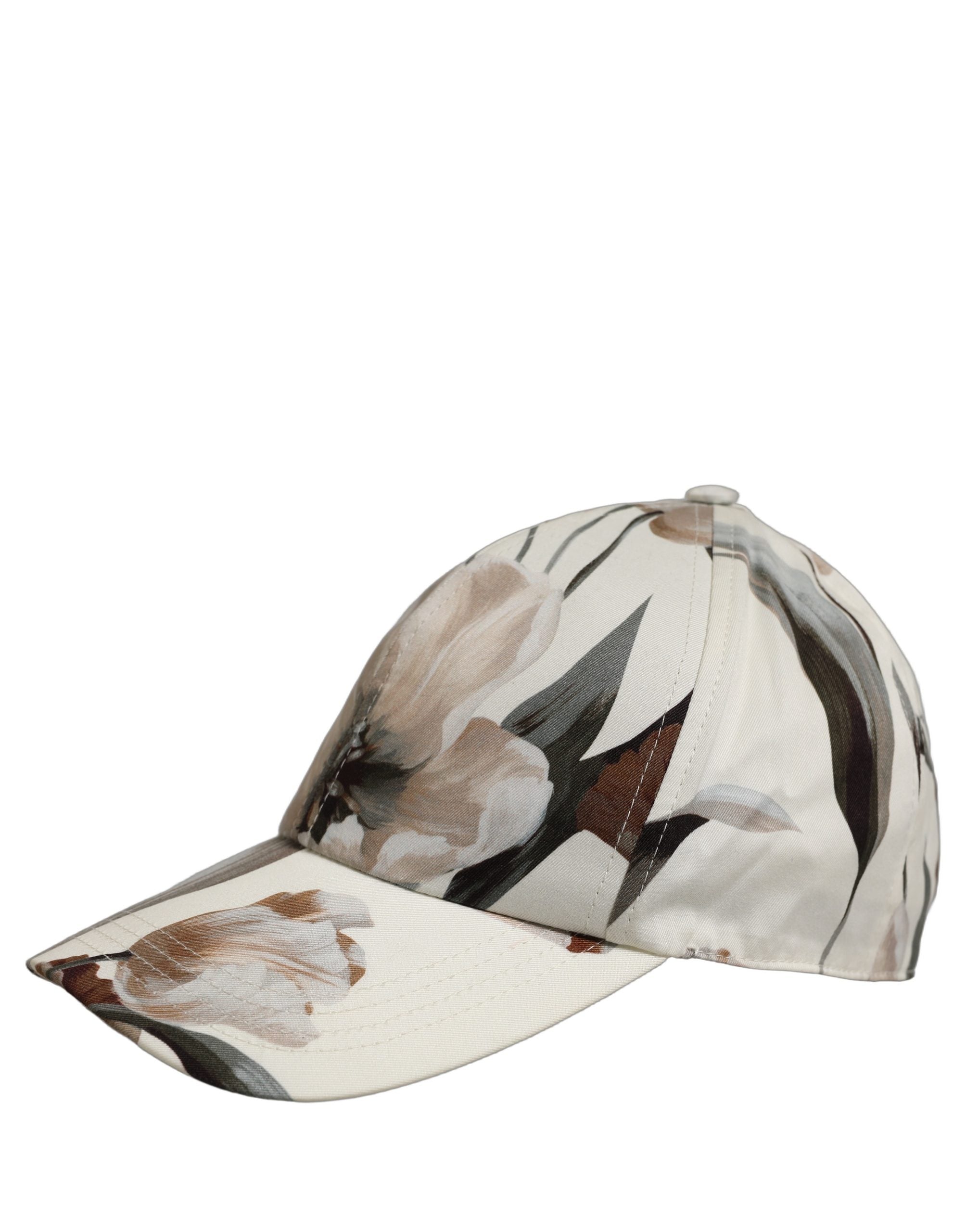 Dolce & Gabbana Men Beige Floral Cotton Baseball Capello Hat