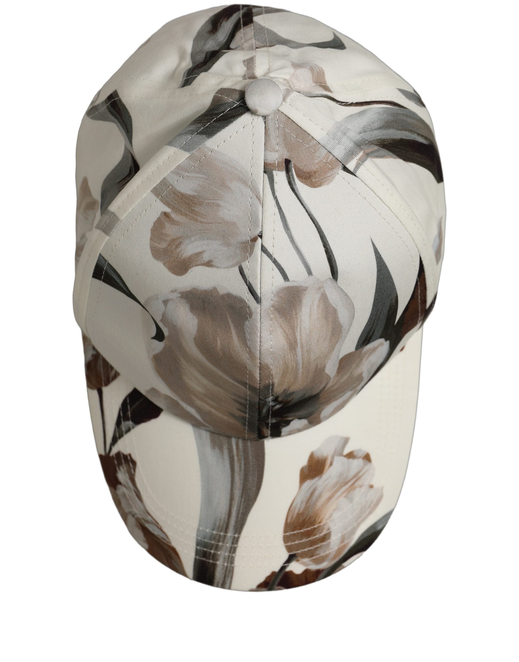 Dolce & Gabbana Men Beige Floral Cotton Baseball Capello Hat
