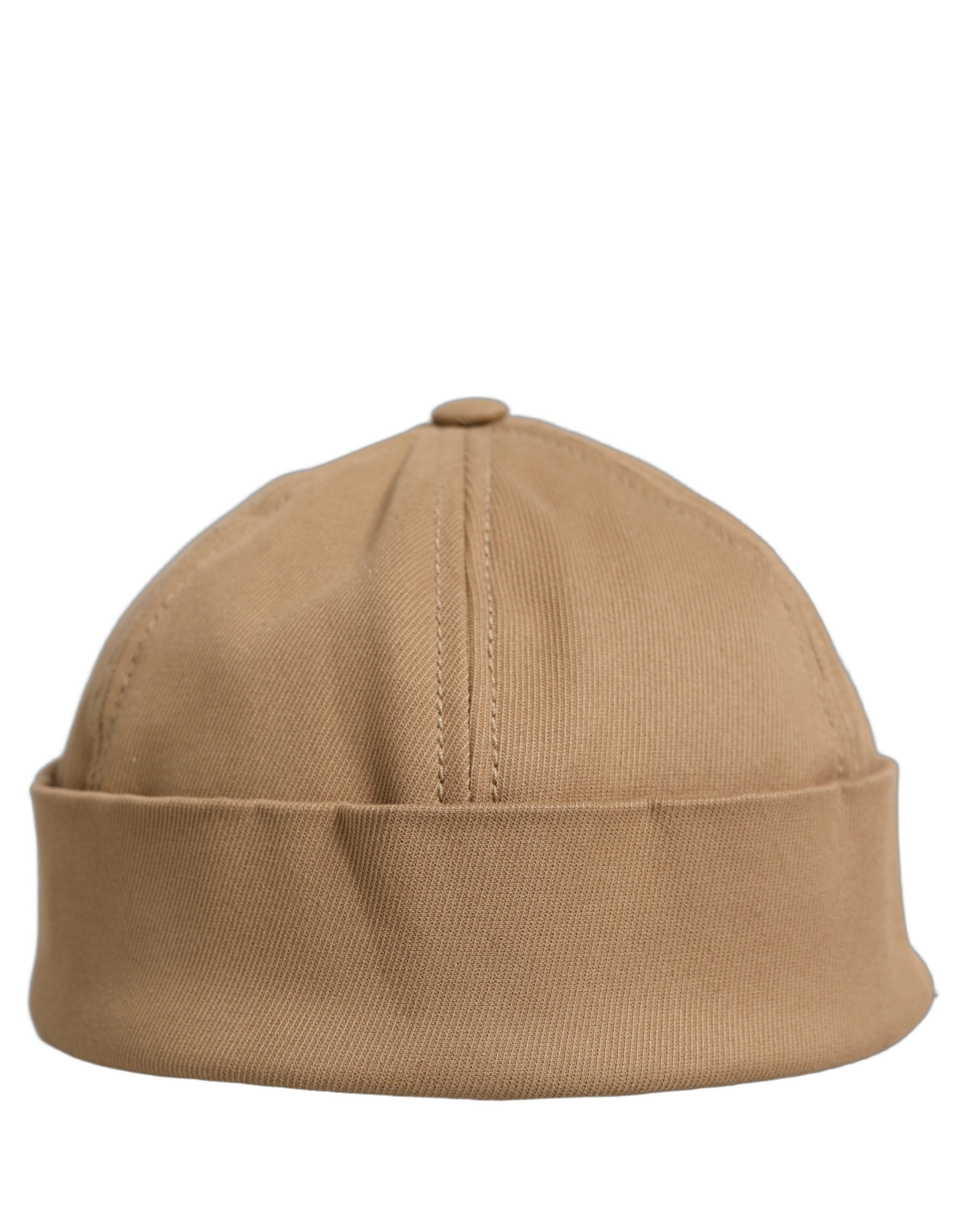 Dolce & Gabbana Men Khaki Cotton Docker Capello Brimless Hat