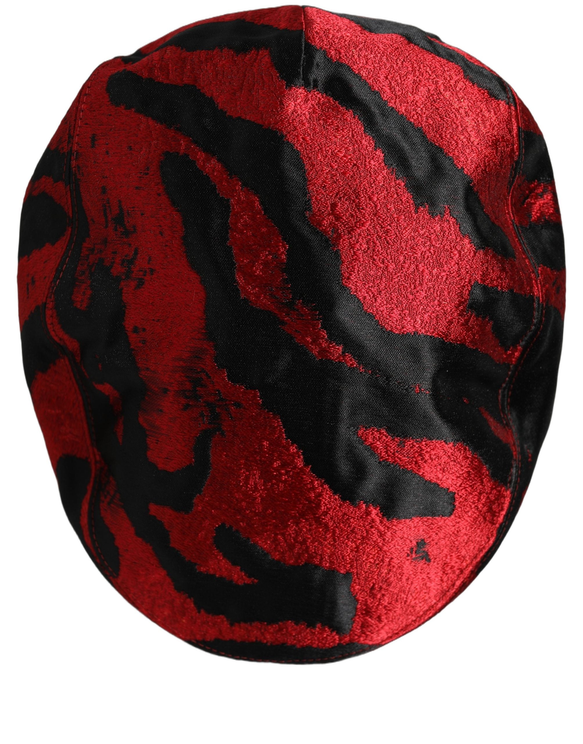Dolce & Gabbana Men Red Black Stripe Cotton Newsboy Capello Hat