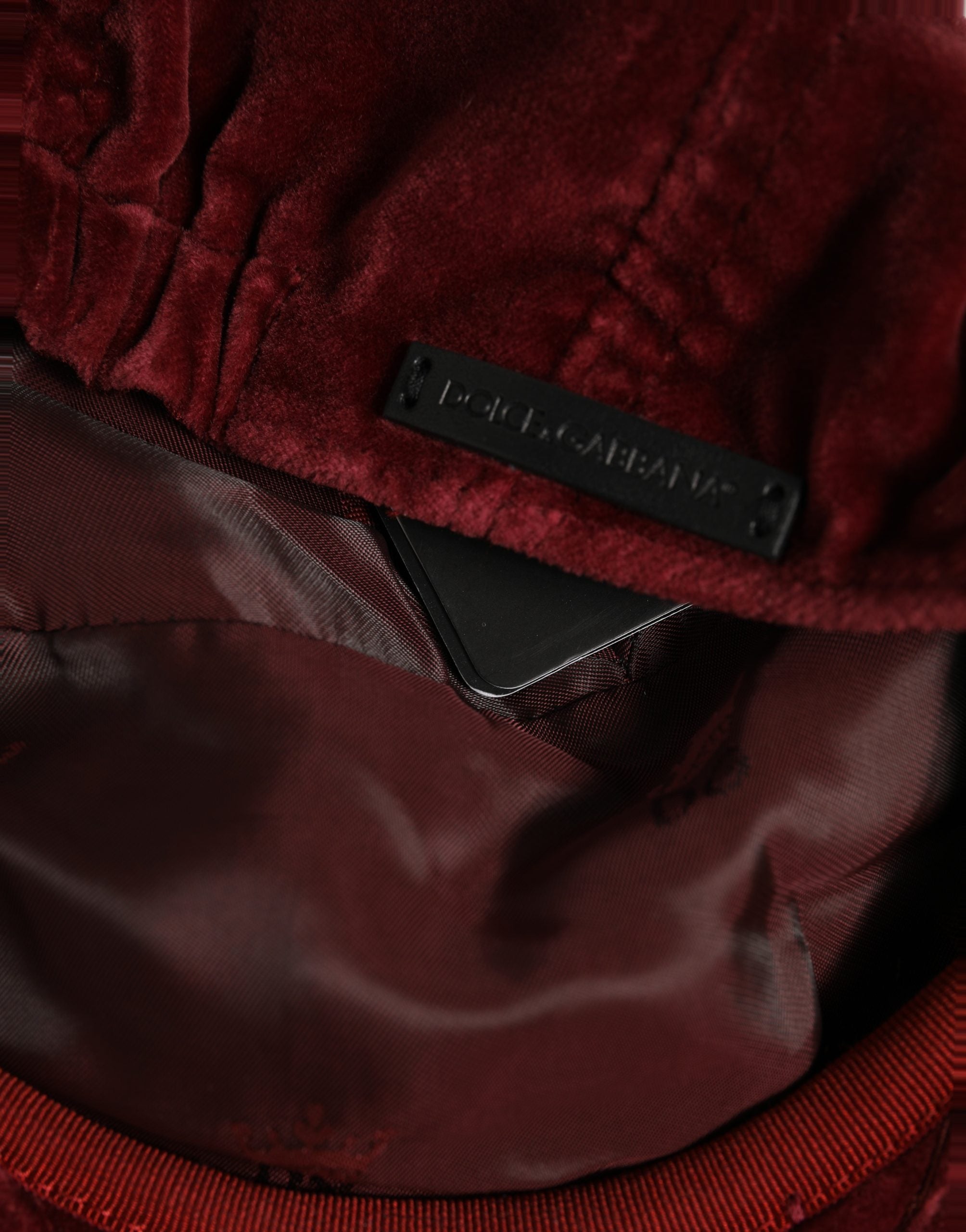 Dolce & Gabbana Men Dark Red Cotton Newsboy Capello Cabbie Hat