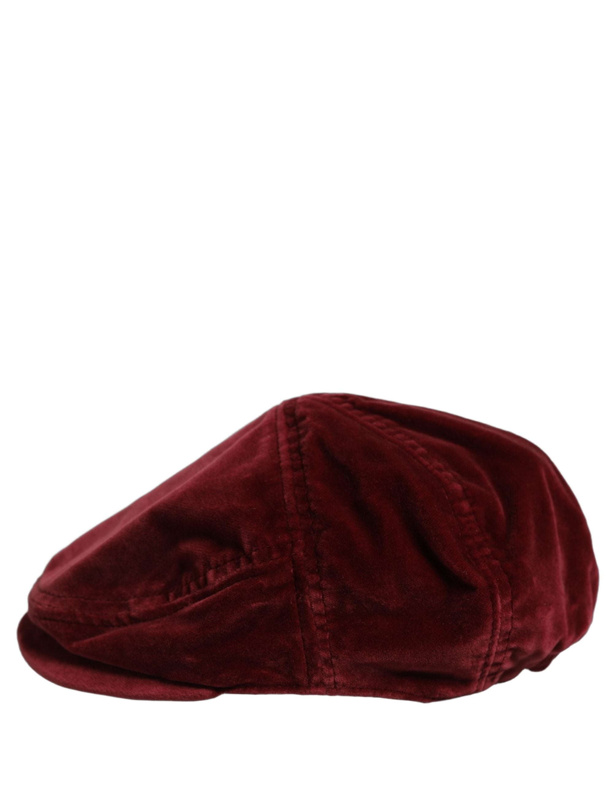 Dolce & Gabbana Men Dark Red Cotton Newsboy Capello Cabbie Hat