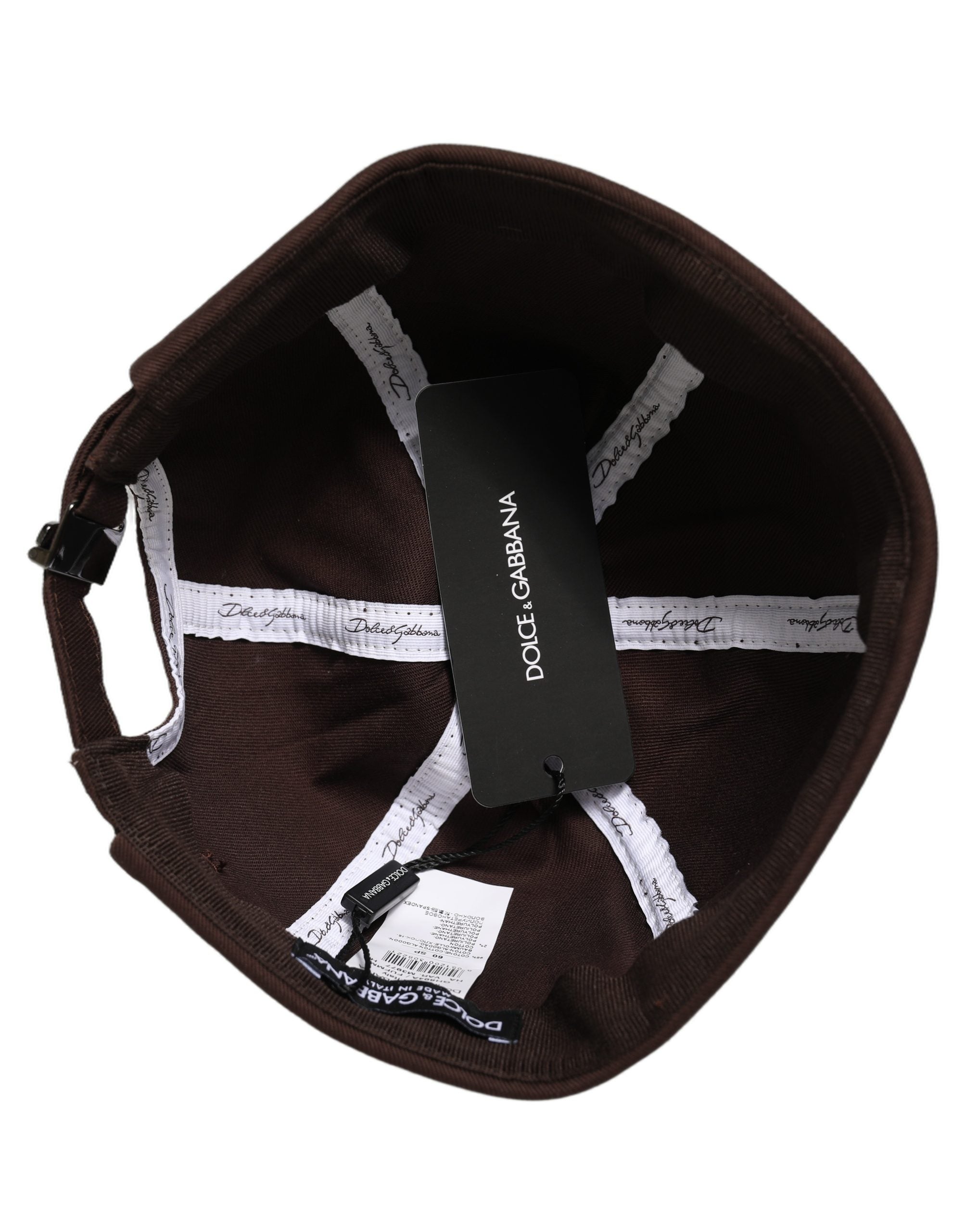 Dolce & Gabbana Men Brown Cotton Docker Capello Brimless Hat