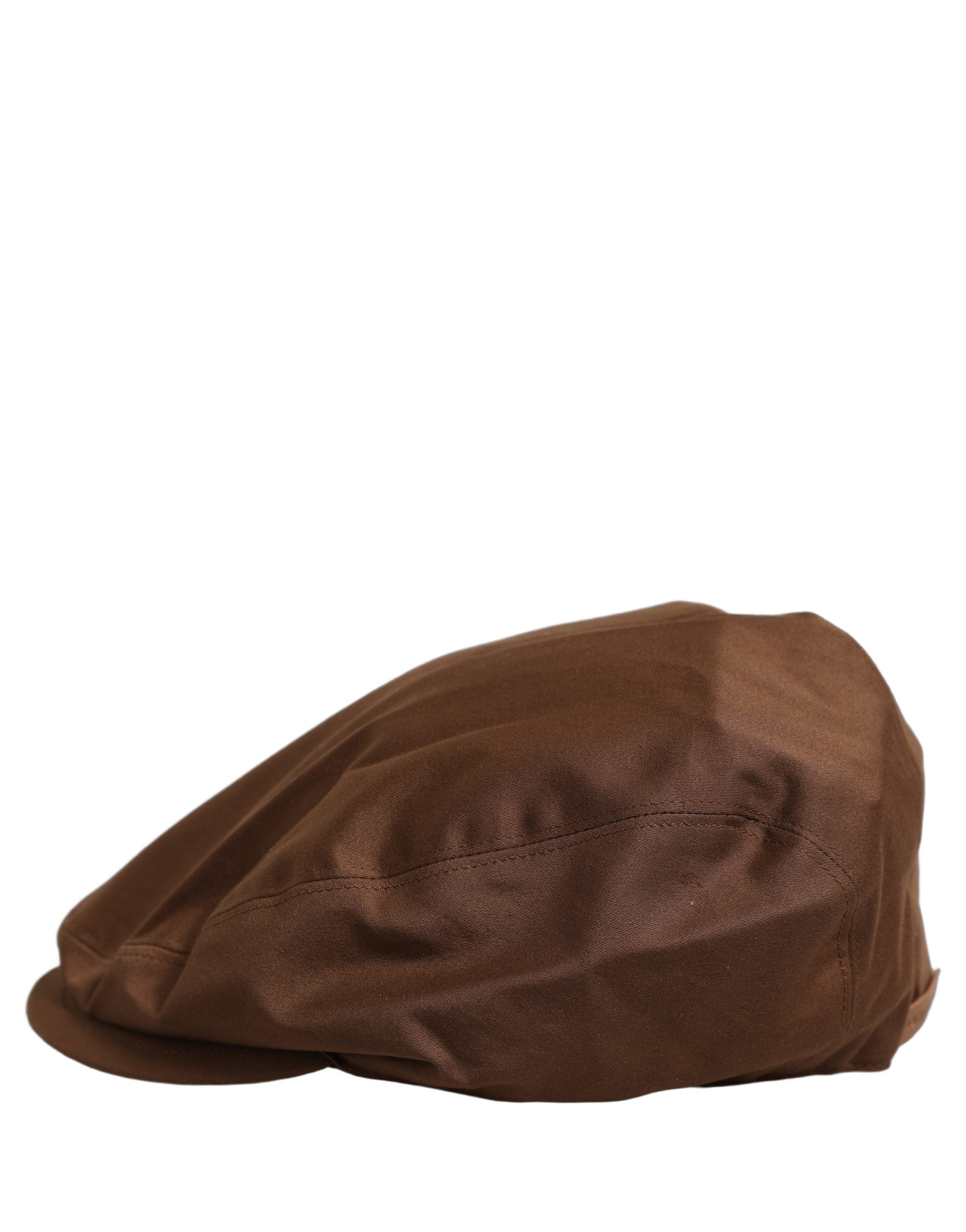 Dolce & Gabbana Men Brown Cotton Newsboy Capello Cabbie Hat