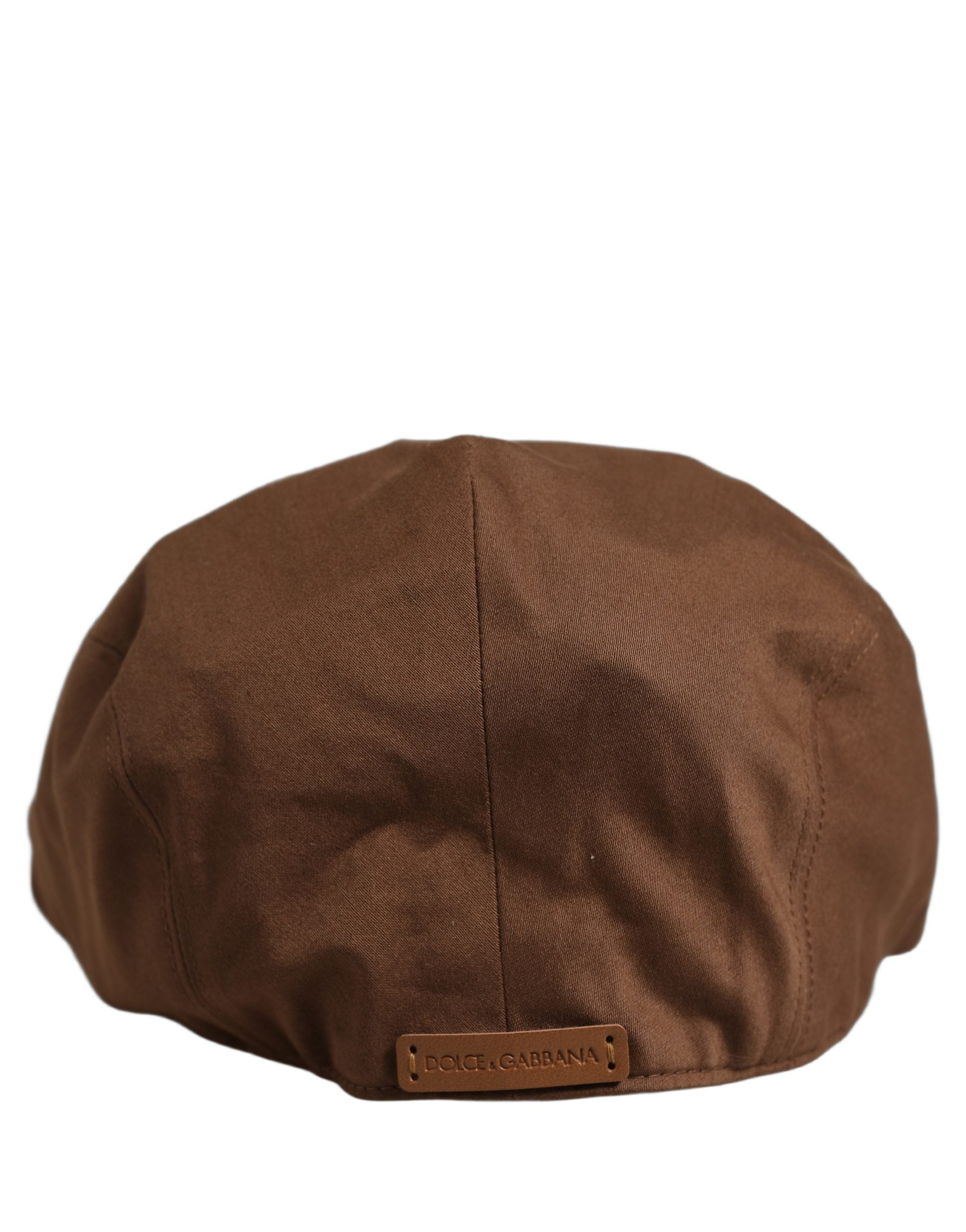 Dolce & Gabbana Men Brown Cotton Newsboy Capello Cabbie Hat