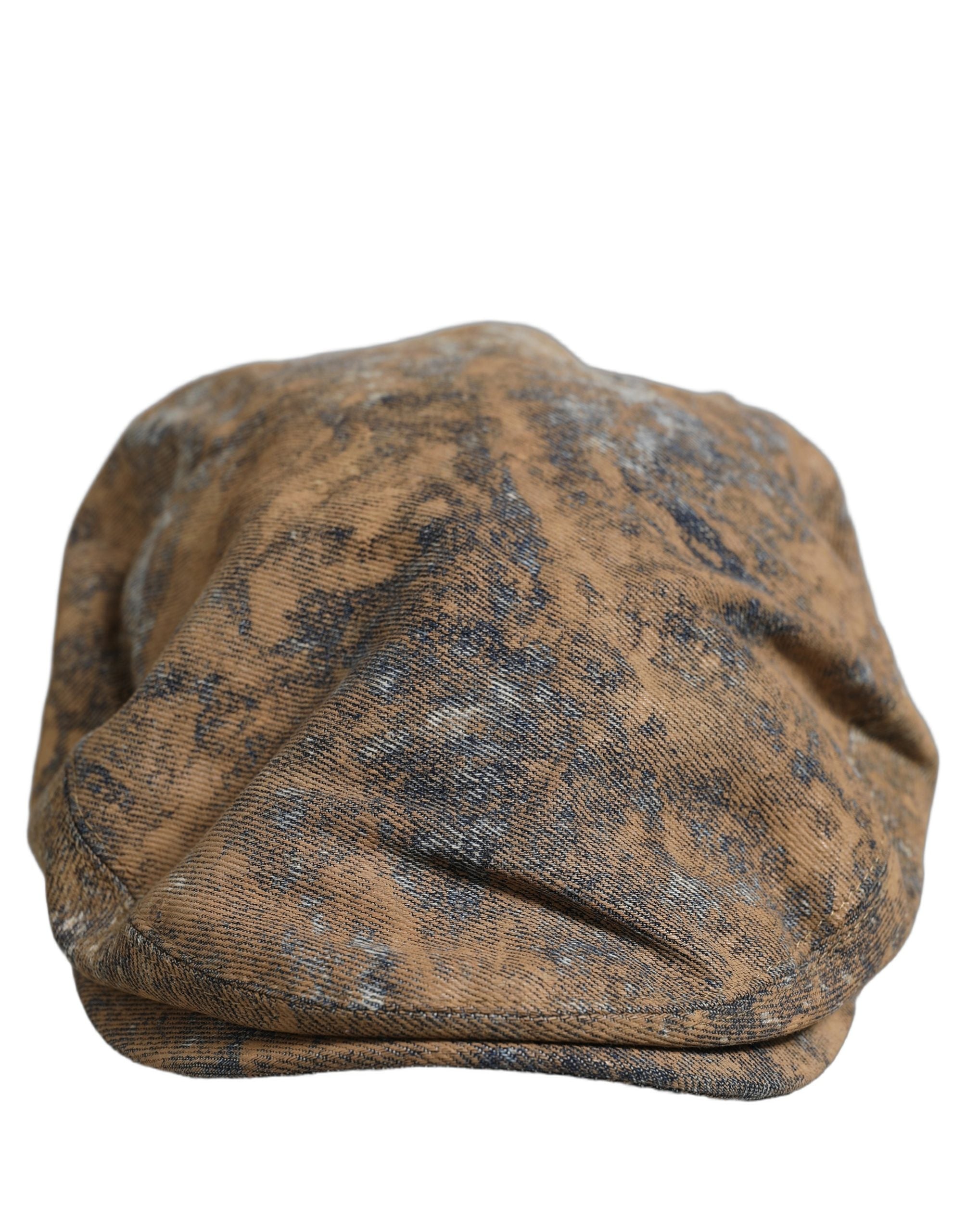 Dolce & Gabbana Men Brown Cotton Newsboy Capello Cabbie Hat