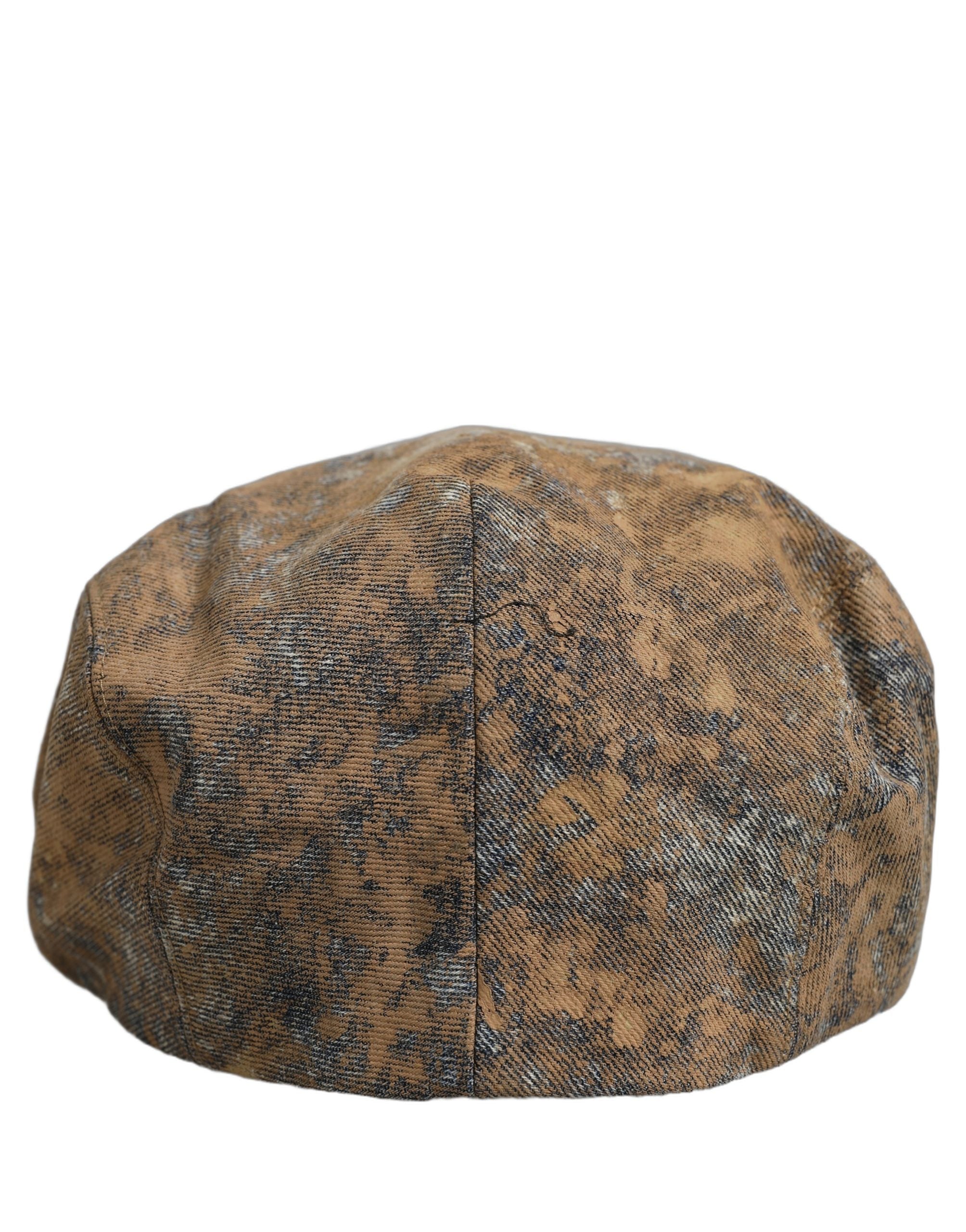 Dolce & Gabbana Men Brown Cotton Newsboy Capello Cabbie Hat