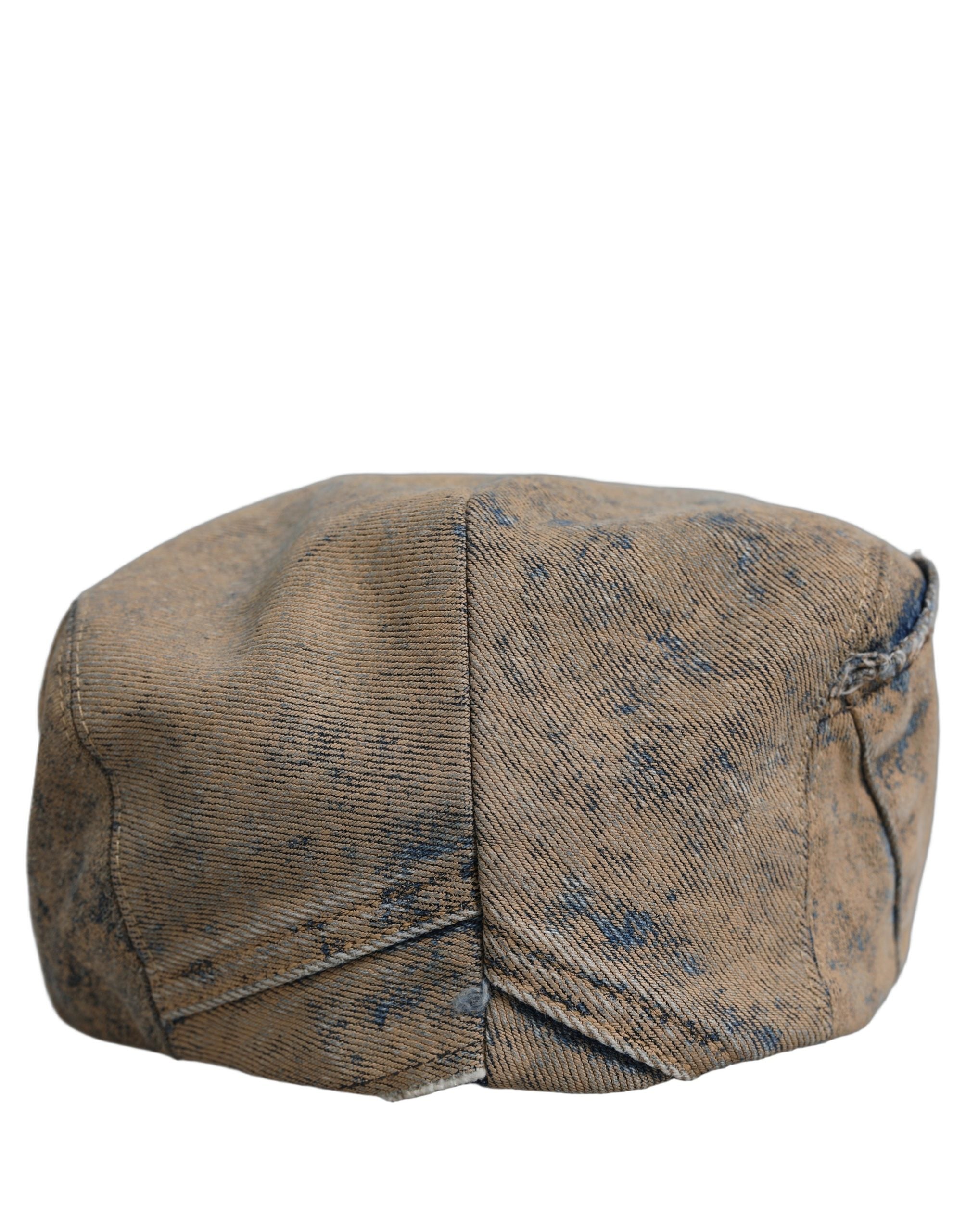 Dolce & Gabbana Brown Cotton Denim Newsboy Capello Cabbie Hat