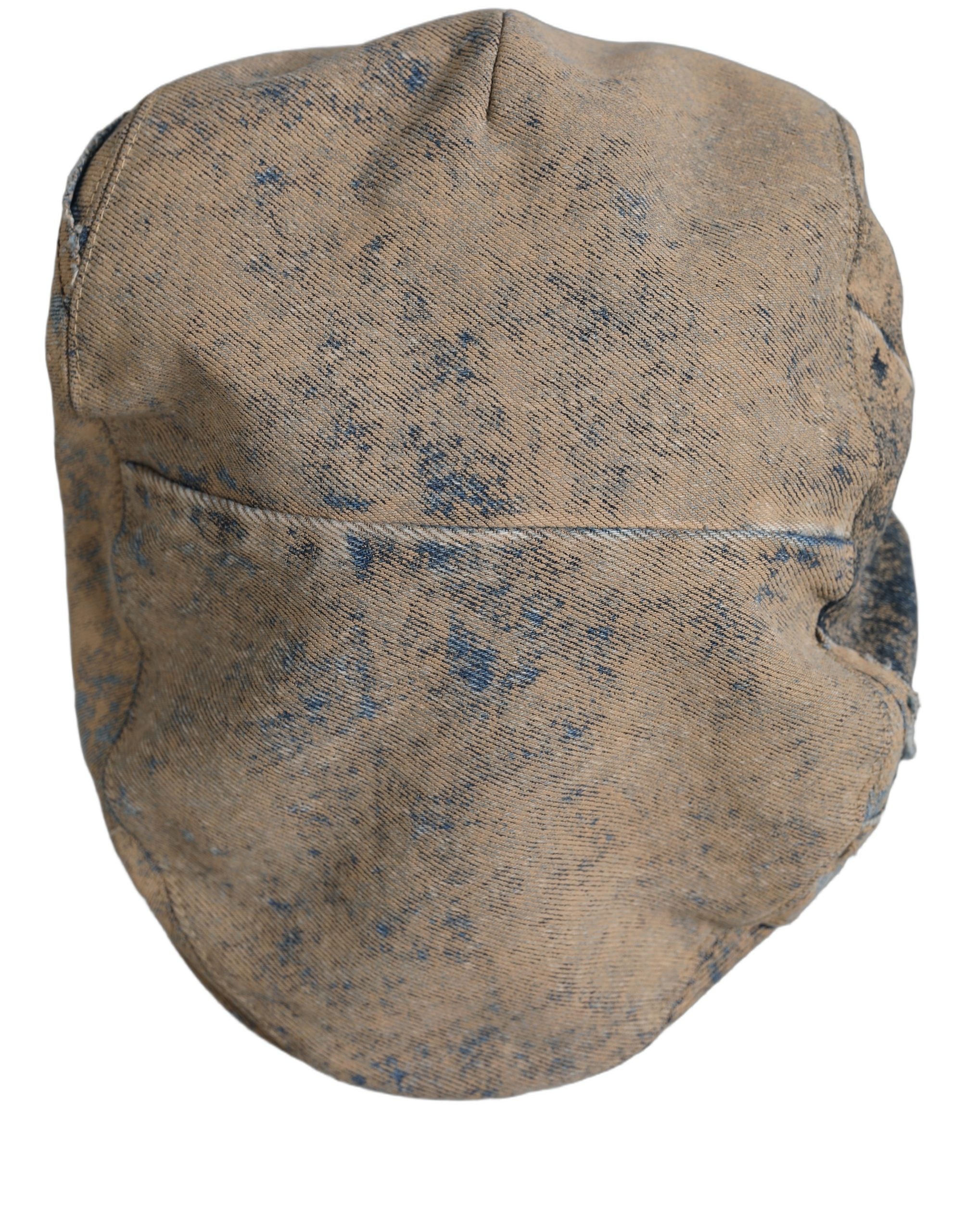 Dolce & Gabbana Brown Cotton Denim Newsboy Capello Cabbie Hat