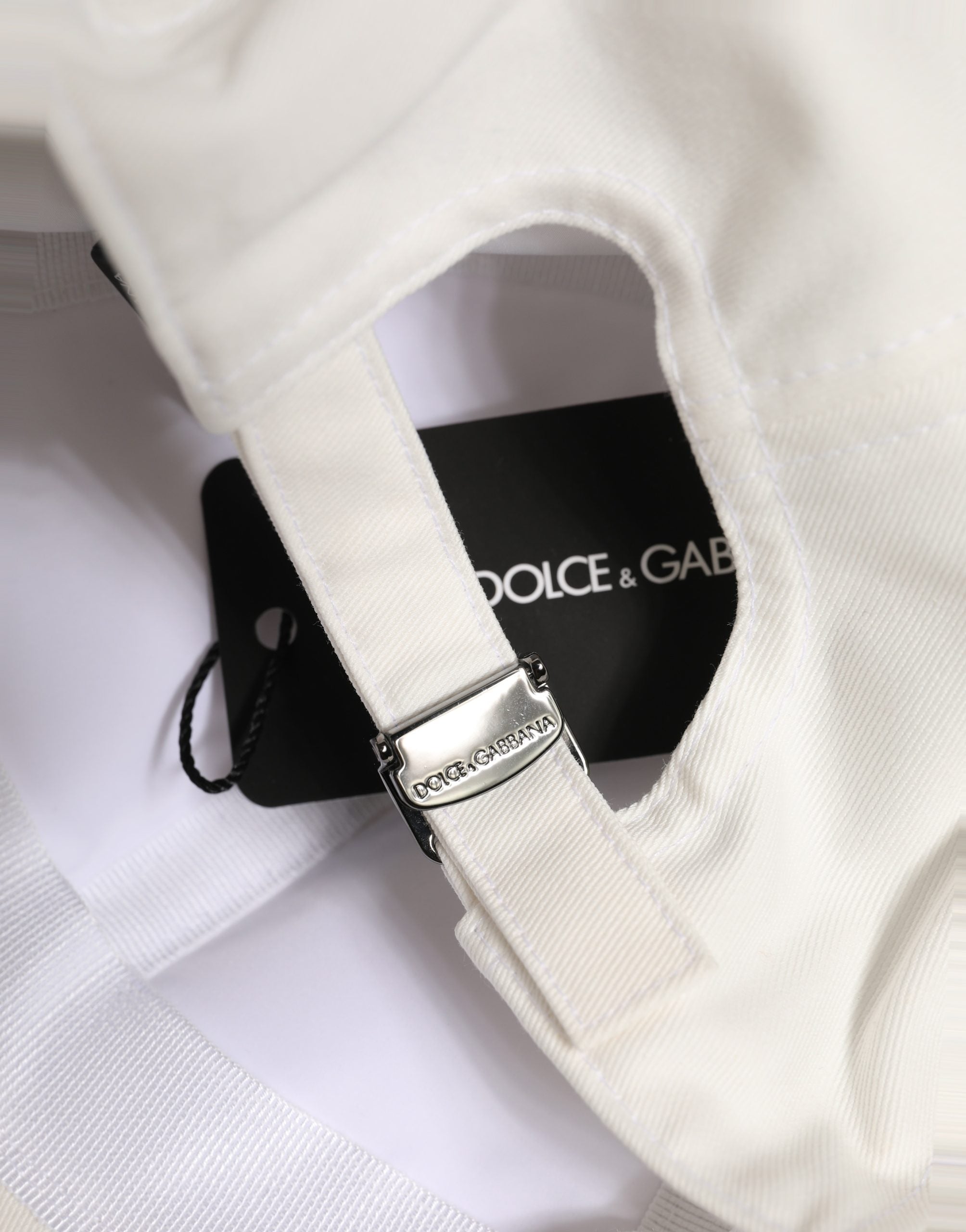 Dolce & Gabbana Men White Cotton Baseball Capello 6 Panels Hat