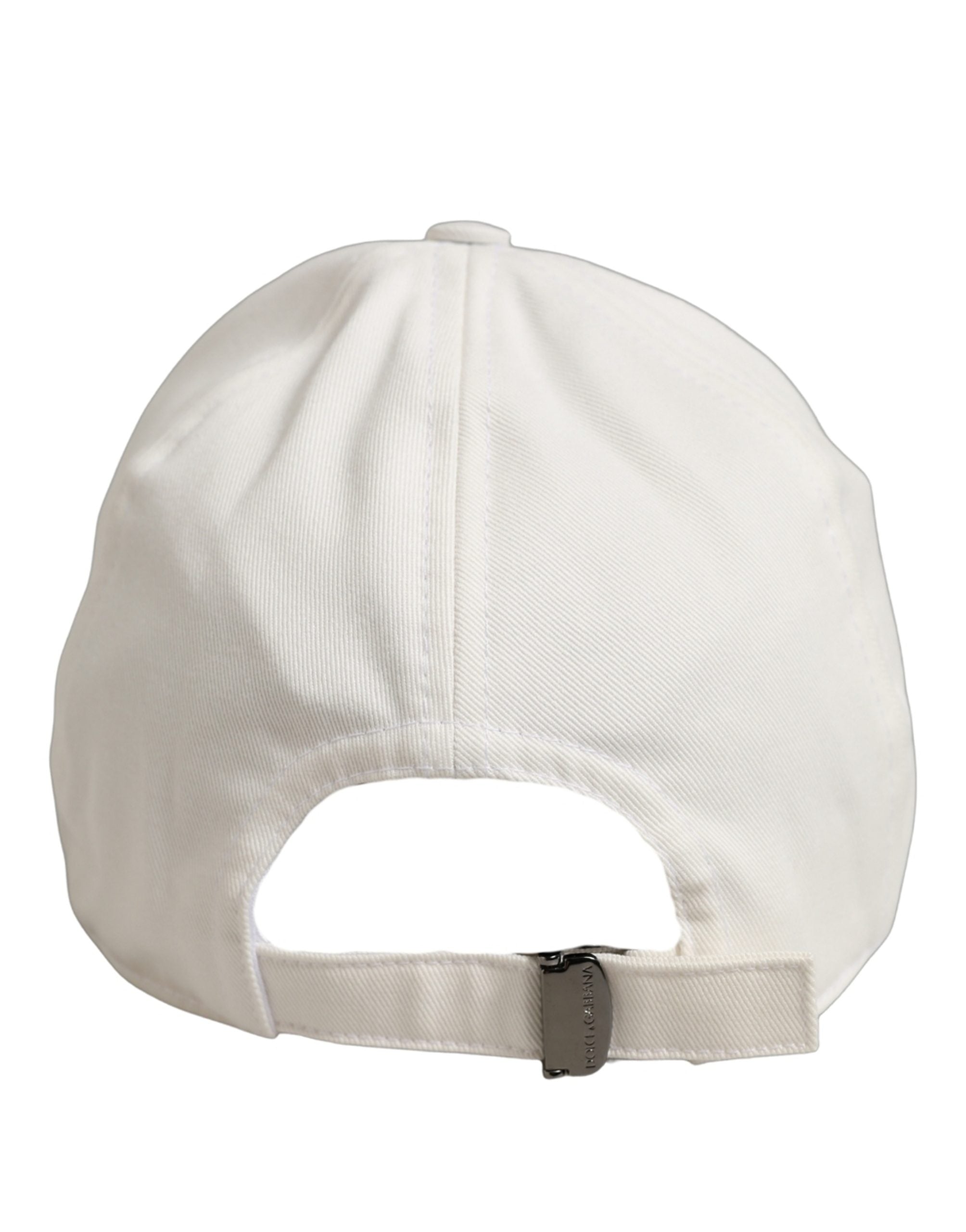 Dolce & Gabbana Men White Cotton Baseball Capello 6 Panels Hat