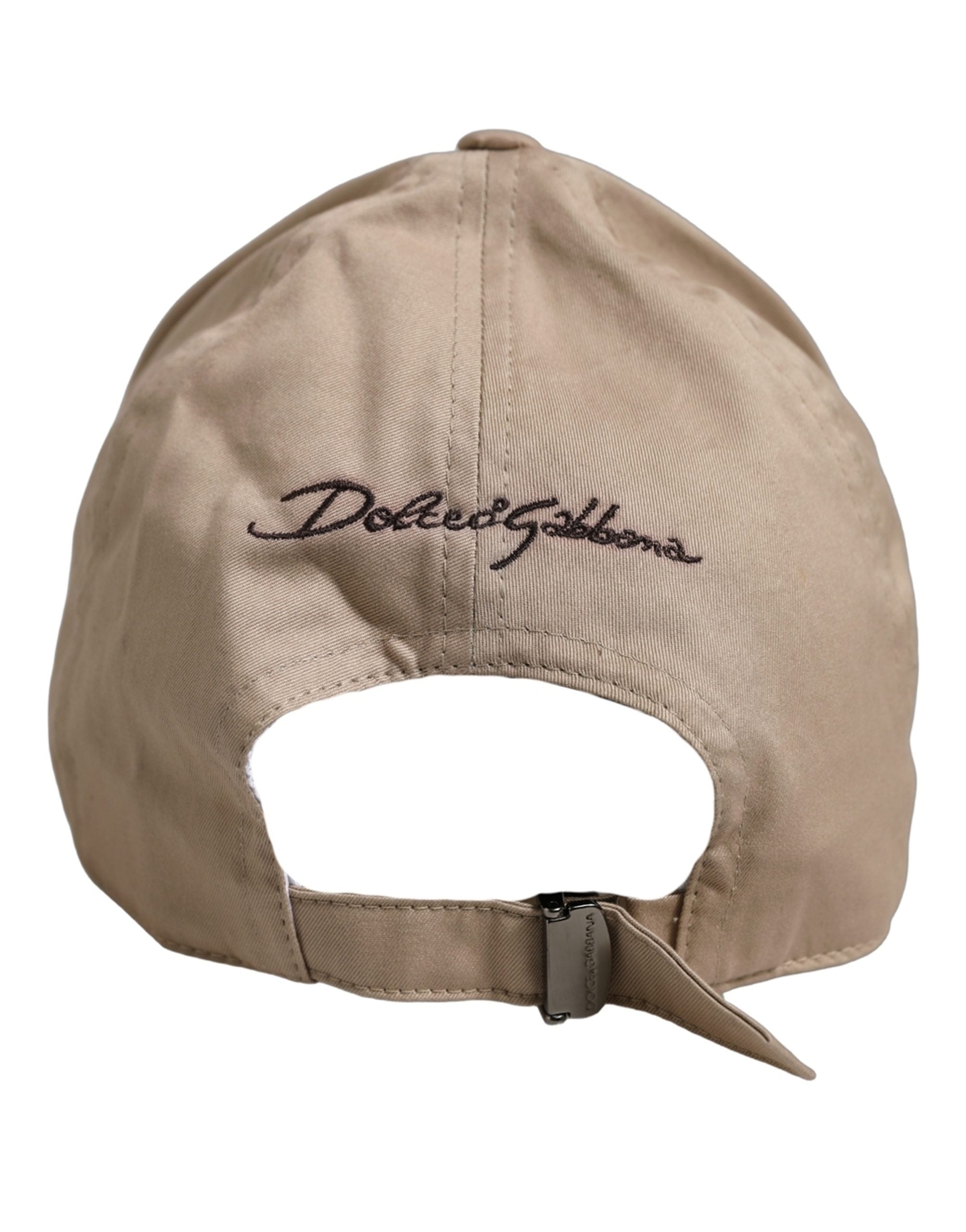 Dolce & Gabbana Men Beige Cotton Stretch Baseball Capello Hat