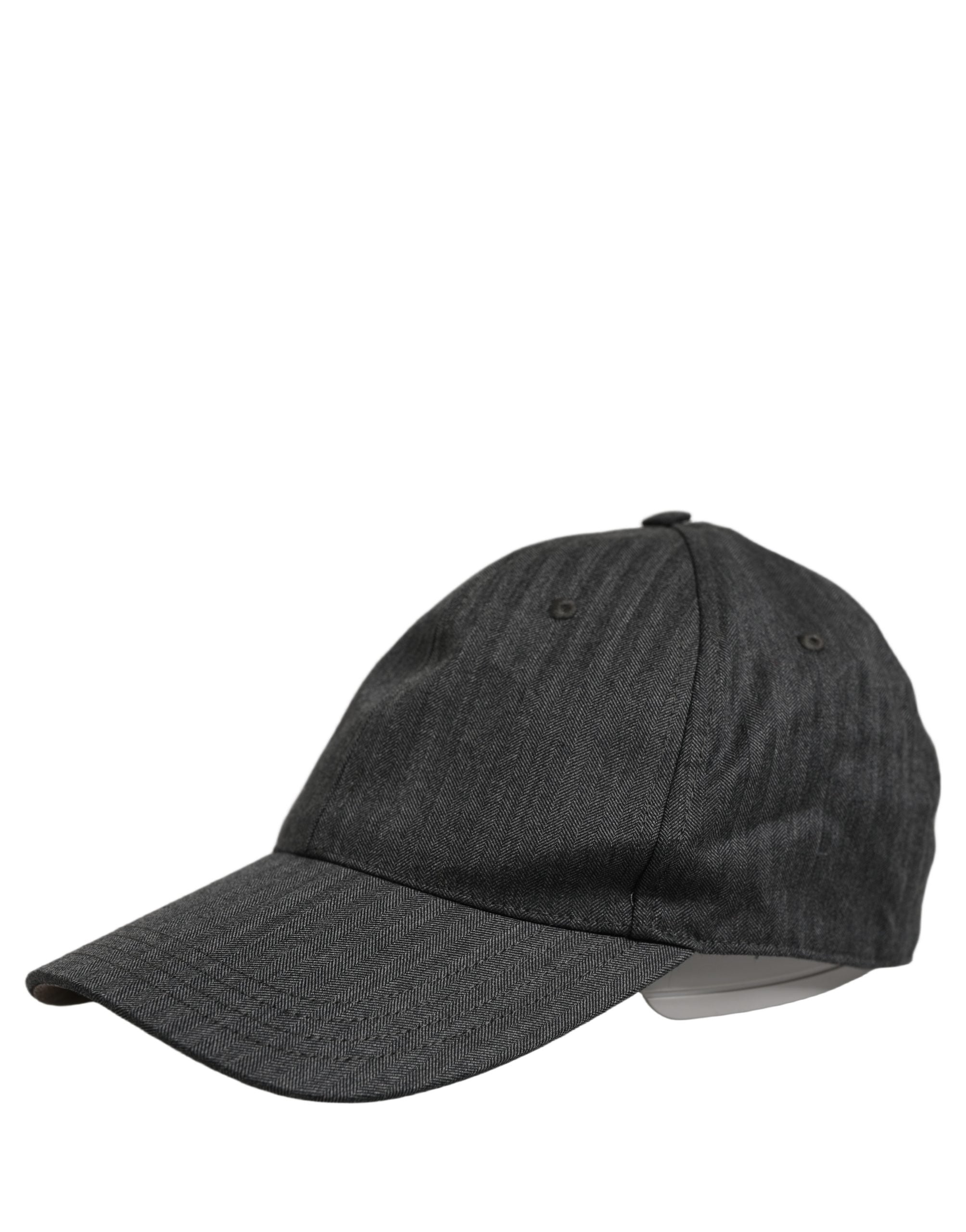 Dolce & Gabbana Men Dark Gray Herringbone Baseball Cap Hat
