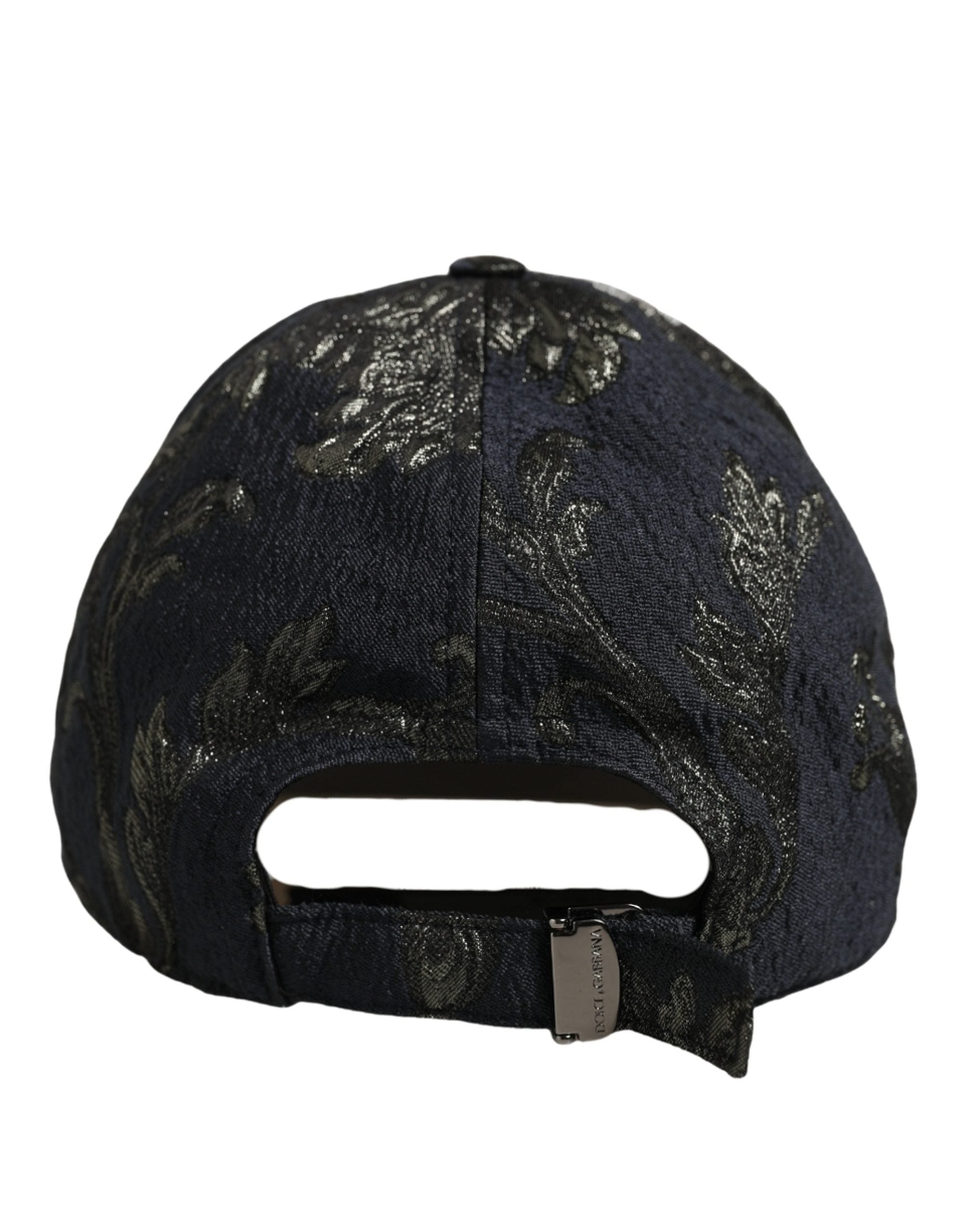 Dolce & Gabbana Men Black Floral Barocco Cotton Baseball Cap Hat