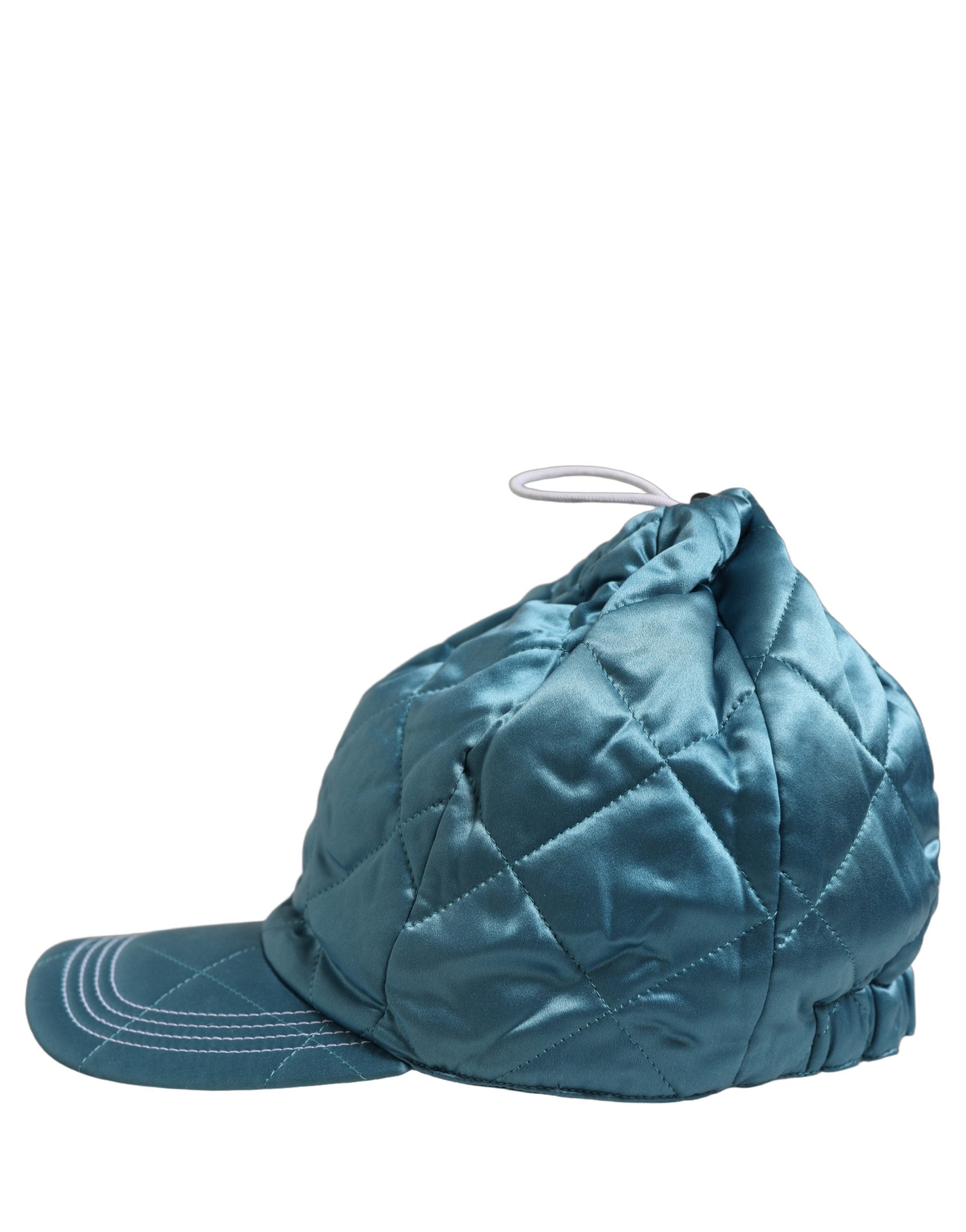 Dolce & Gabbana Men Teal Polyester Quilted Baseball Cap Hat