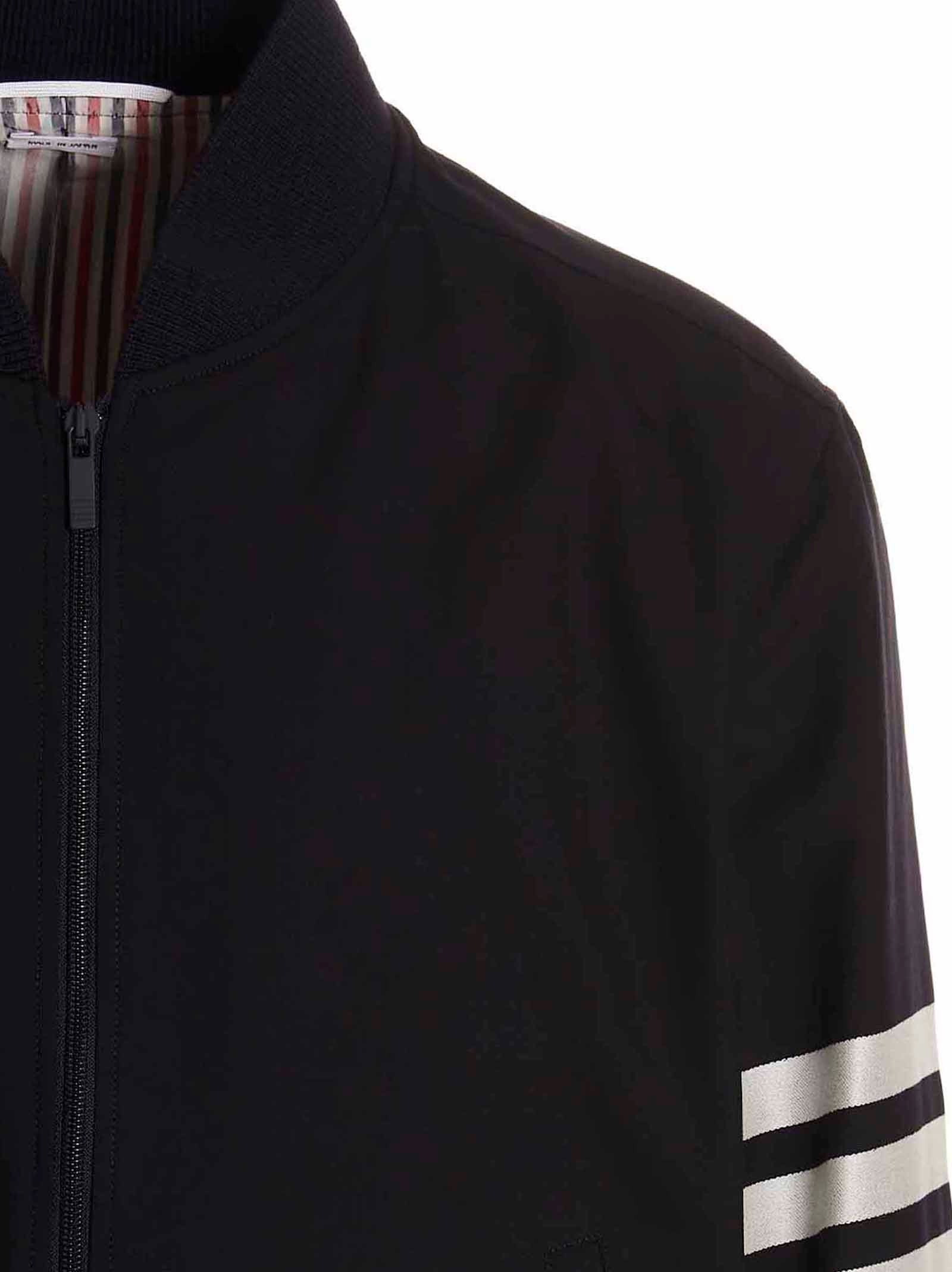 Thom Browne Blue Wool Bomber